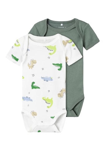 Schlafoverall »NBMBODY 2P SS WILD LIME DINO NOOS«, (Packung, 2 tlg.)