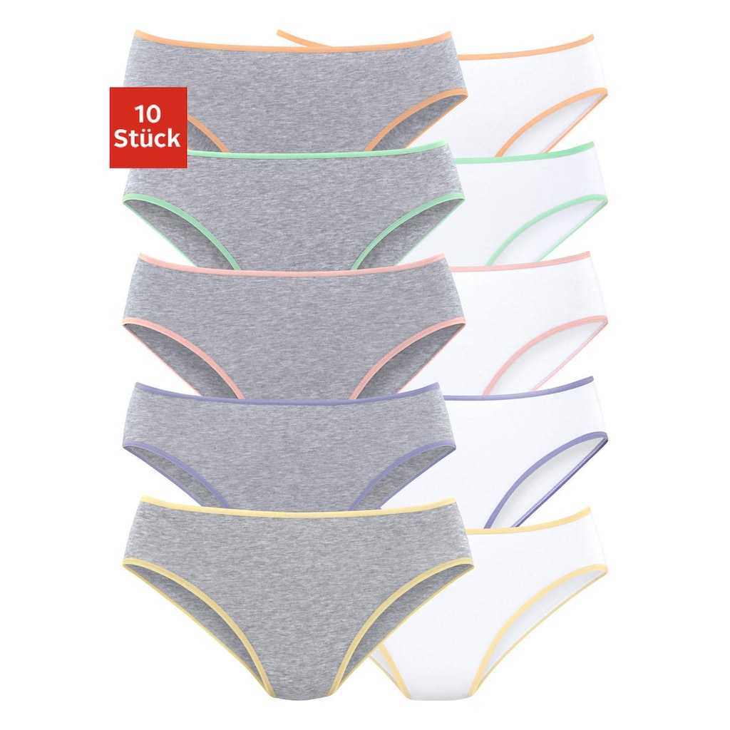 petite fleur Bikinislip, (Packung, 10 St.), aus elastischer Baumwolle