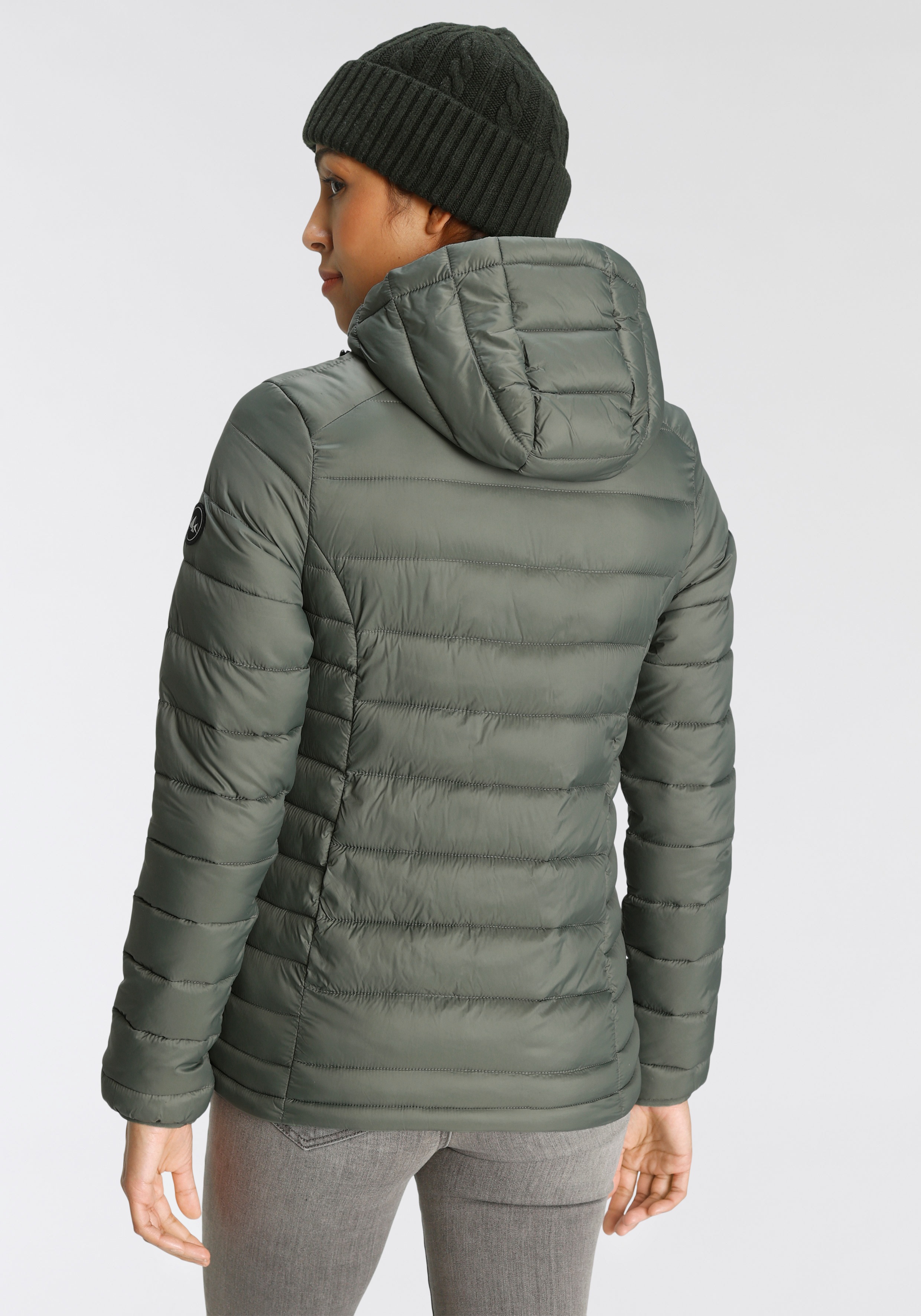 Thumbnail - Polarino Steppjacke mit Kapuze Übergangsjacke für kühle Tage, aus leichtem Webmaterial