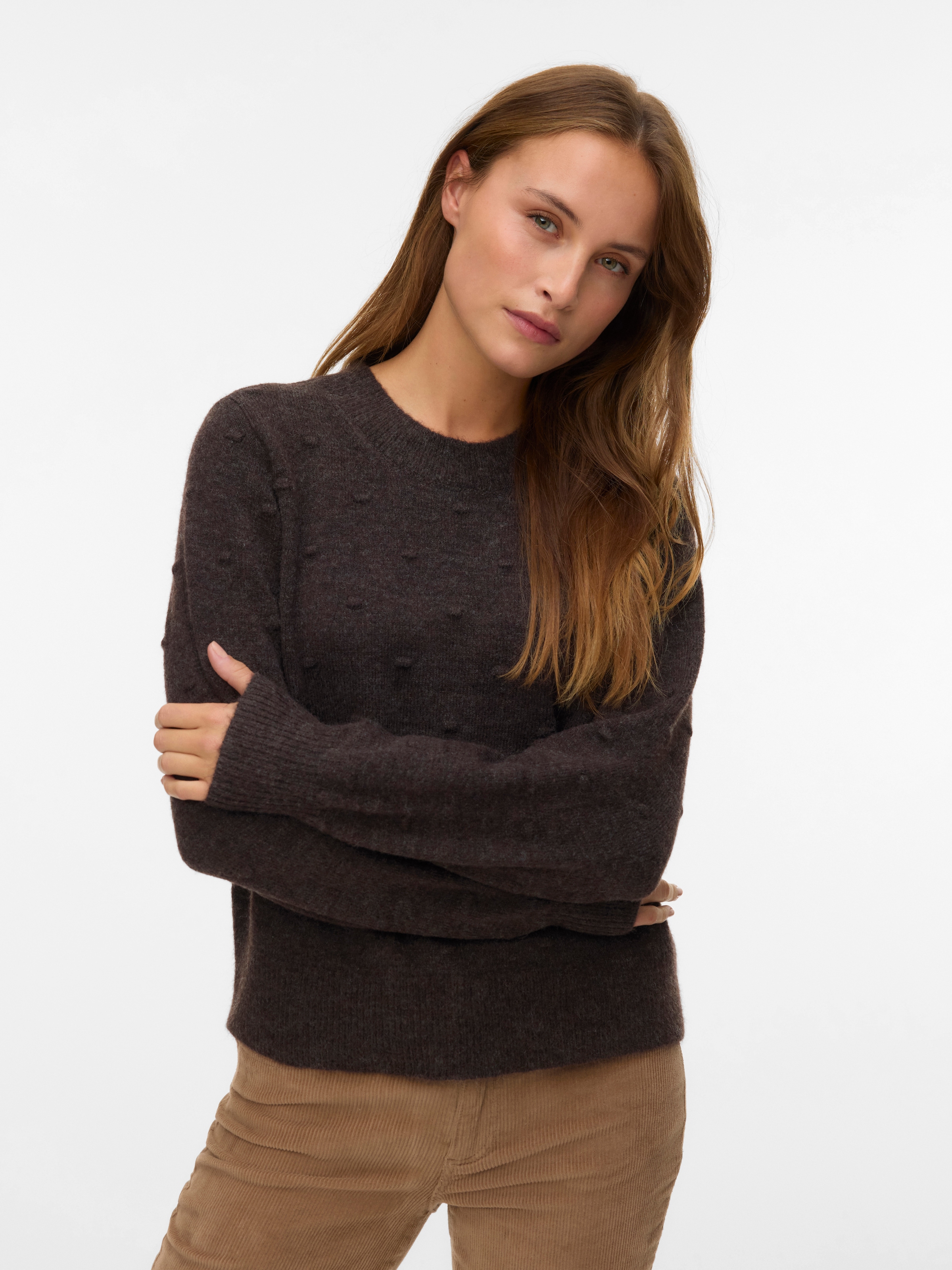 Vero Moda Rundhalspullover "VMFRANCESCA LS O-NECK PULLOVER BOO" günstig online kaufen