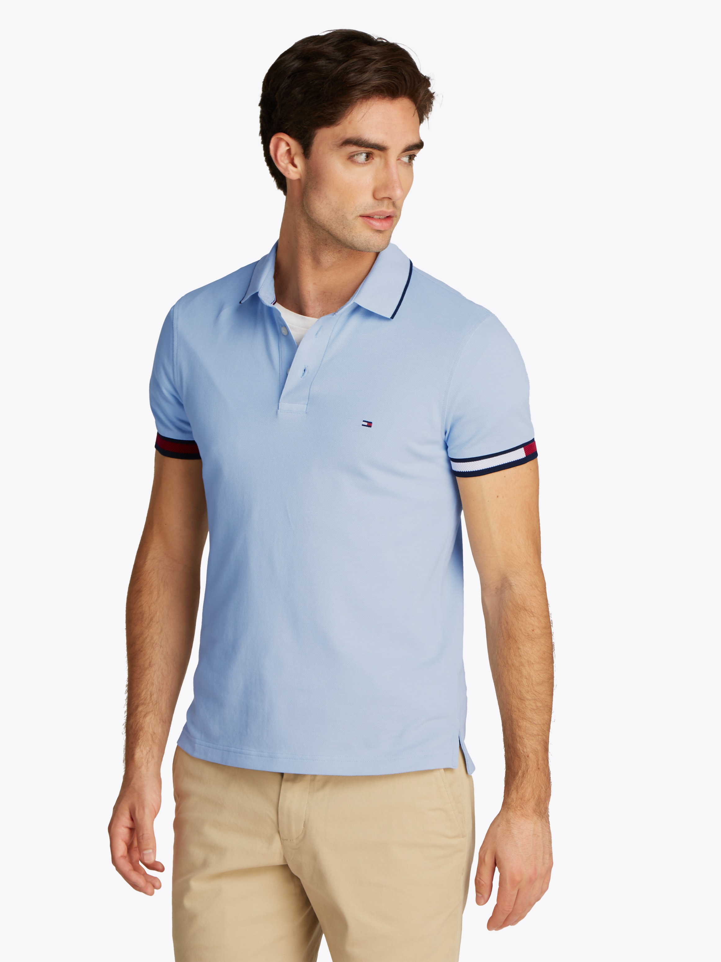 Tommy Hilfiger Poloshirt "FLAG CUFF SLIM FIT POLO" günstig online kaufen