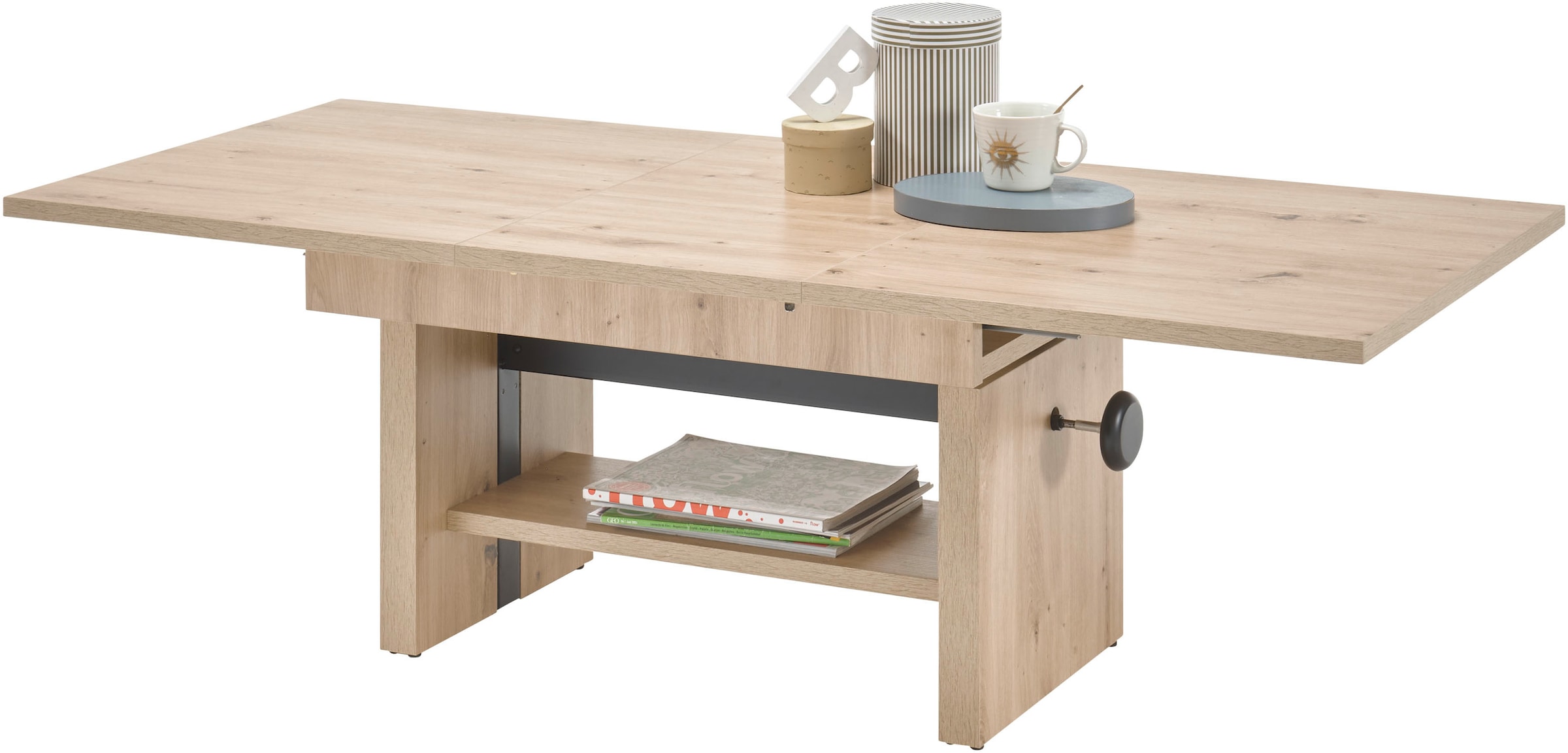 Stolkom Couchtisch »Event höhenverstellbar, ausziehbar, BxHxT 110-150x48-63x65 cm«, Höhenverstellbar mit Liftmechanik und ausziehbar in 3 Farbausführungen