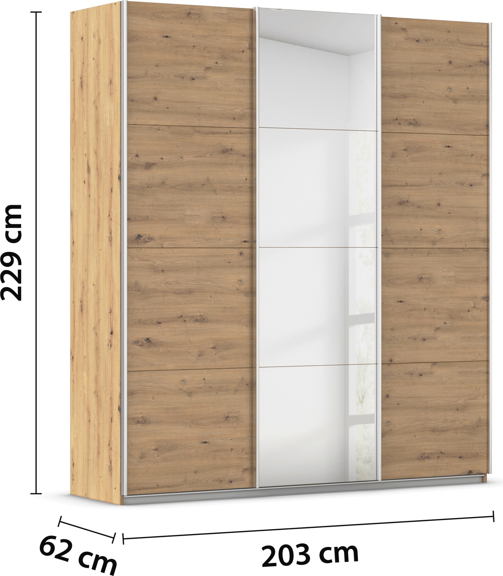 rauch Schwebetürenschrank »Kleiderschrank Schrank Garderobe AGORDO«, Top Innenausstattung, in 4 Breiten und 2 Höhen MADE IN GERMANY