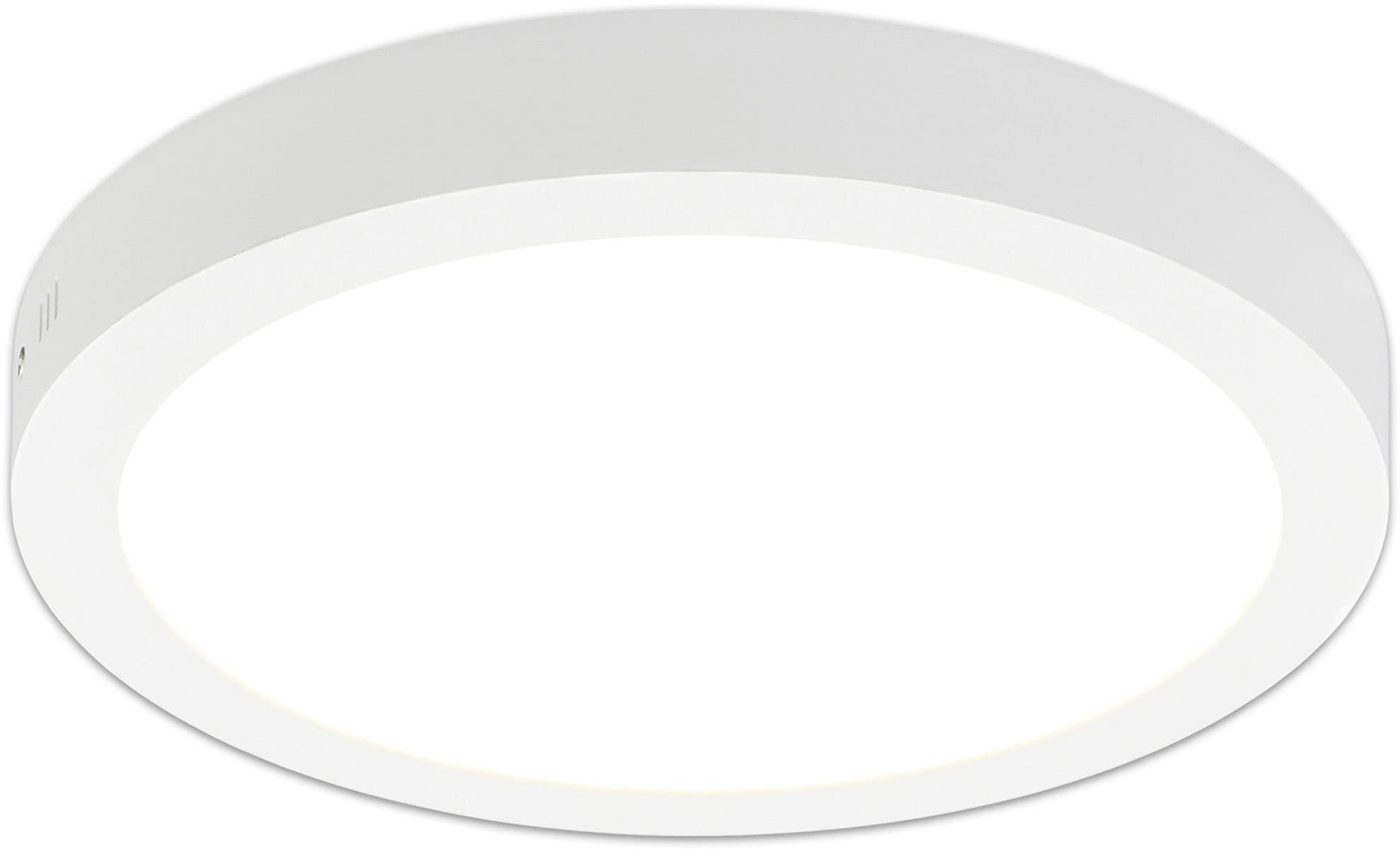 näve LED Panel »Dimplex«, 1 flammig, Leuchtmittel LED-Modul | LED fest integriert, Aufbaupanel weiß, rund, dimmbar, Phasenan- und abschnitt, D: 30cm