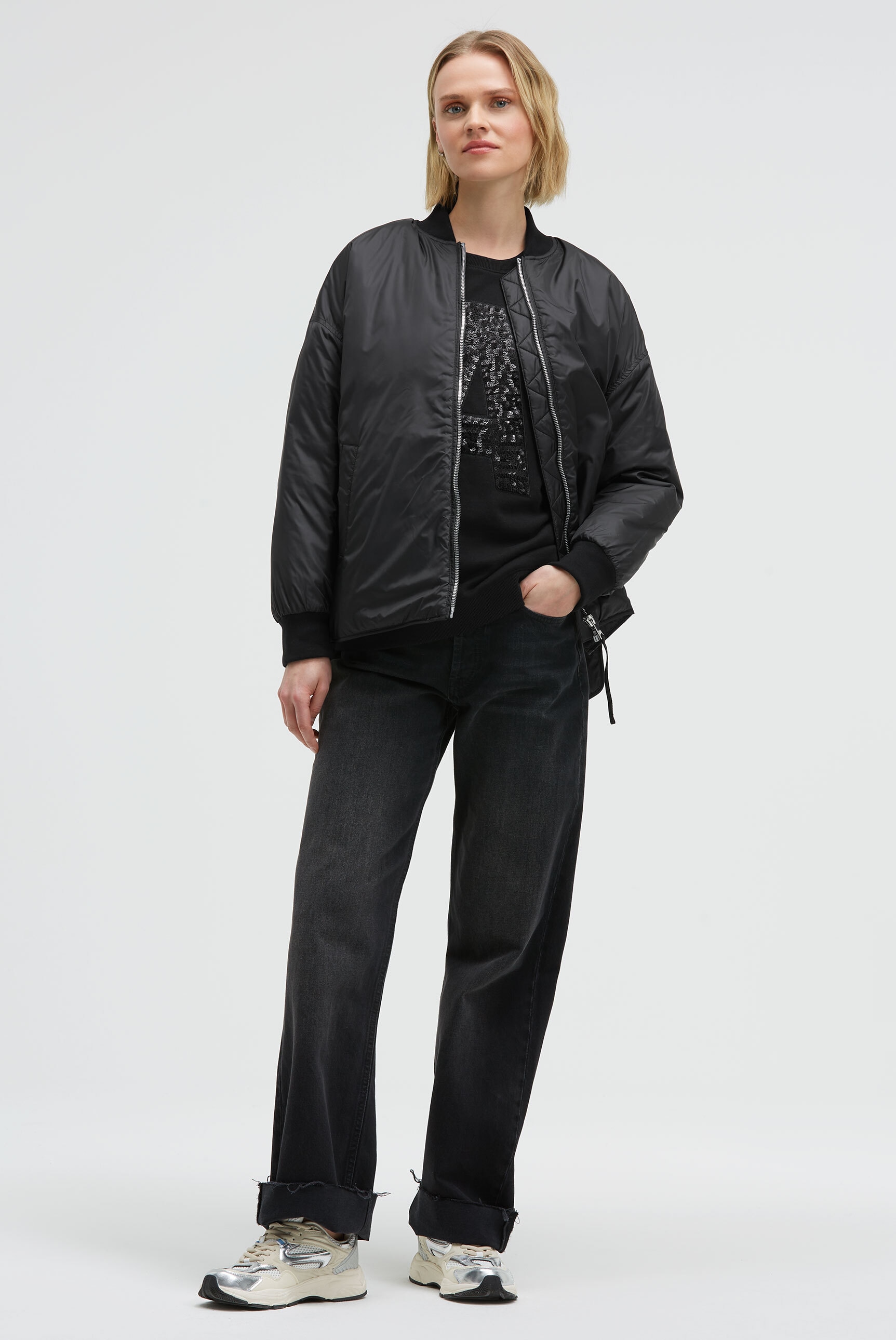 SENSES.THE LABEL Blouson, ohne Kapuze, mit Seitenschlitzen am Saum