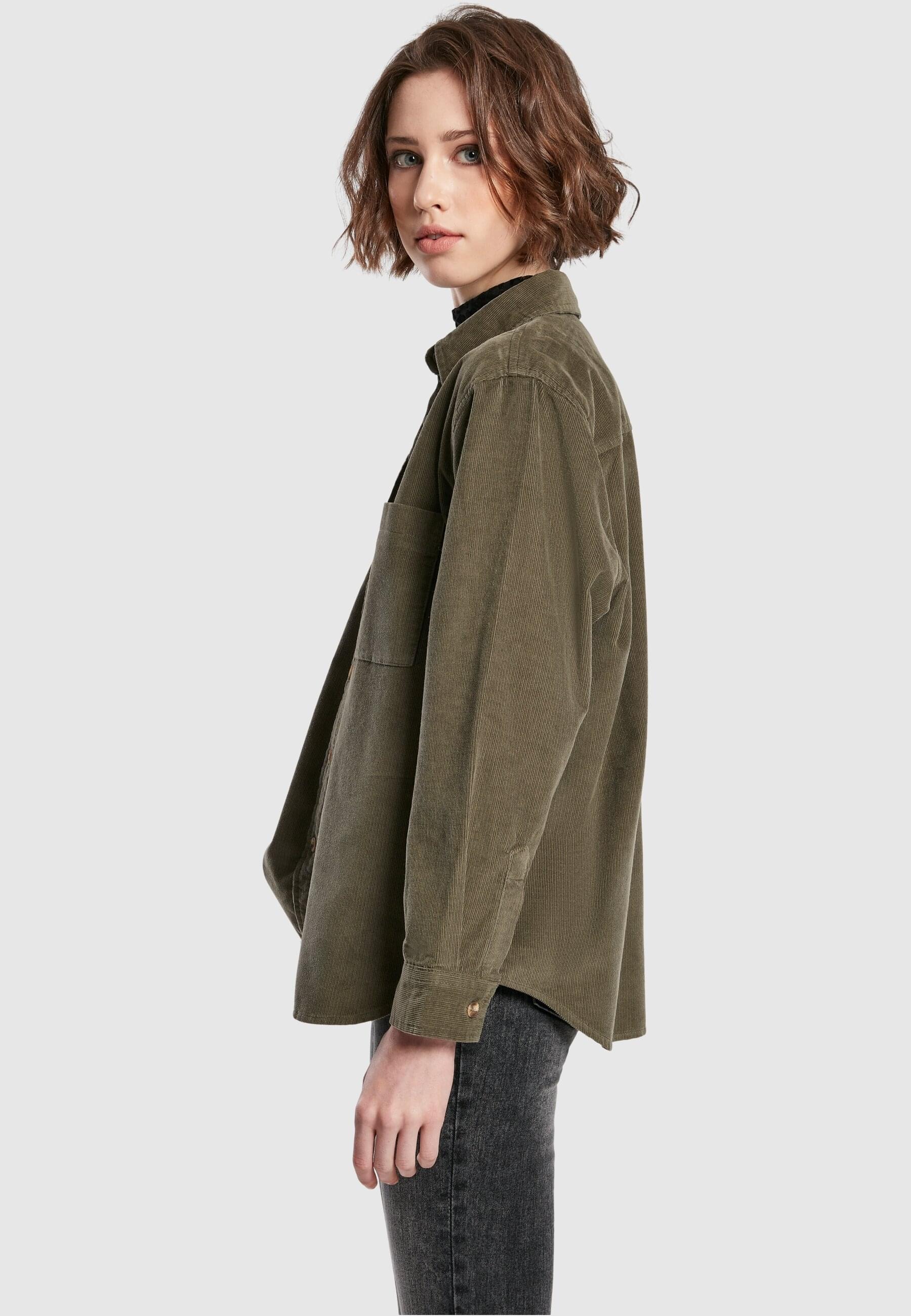 URBAN CLASSICS Langarmhemd »Urban Classics Damen Ladies Corduroy Oversized Shirt«, (1 tlg.)