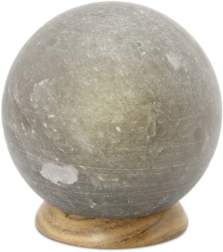 Salzkristall-Tischlampe "Planet", 1 Stk., grau, HIMALAYA SALT DREAMS, Leuchten, Handgefertigt aus Salzkristall - jeder Stein ein Unikat, ca.3 kg