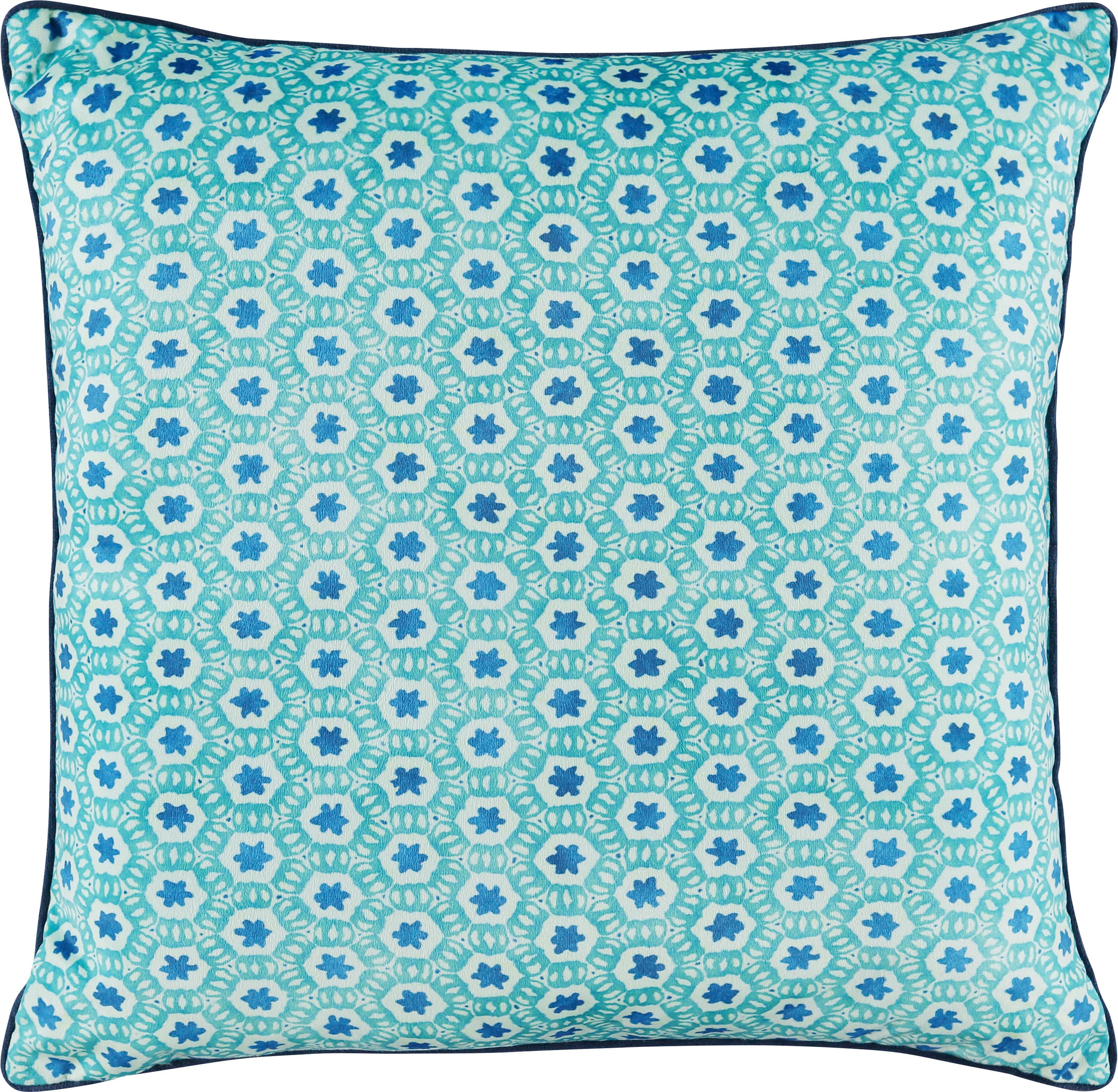 hip Dekokissen »Isara«, Mit Füllung, 1 Stück, Biese, 48x48, Wendeoptik, Weich, Elefant Blau