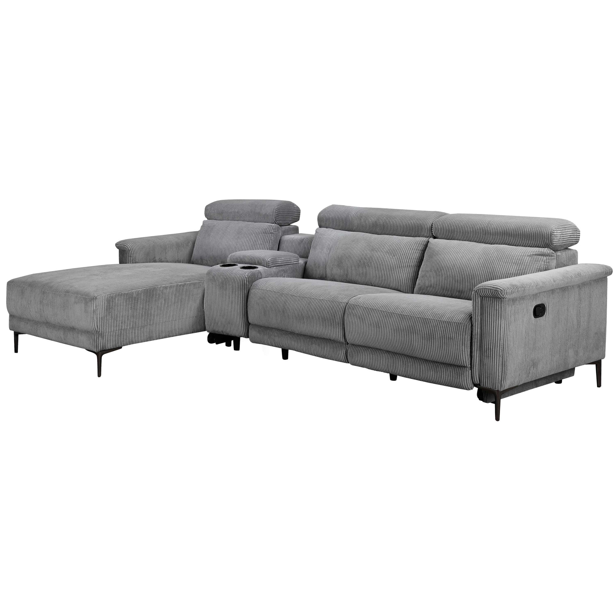 OTTO home Ecksofa »LUND Kinosofa, L-Form, 298cm, man./elektr. Relaxfunktion (mit USB-A/C)« USB-A/C bei elektr.Variante, Kopfteilverstellg/Getränkehalter/Staufach