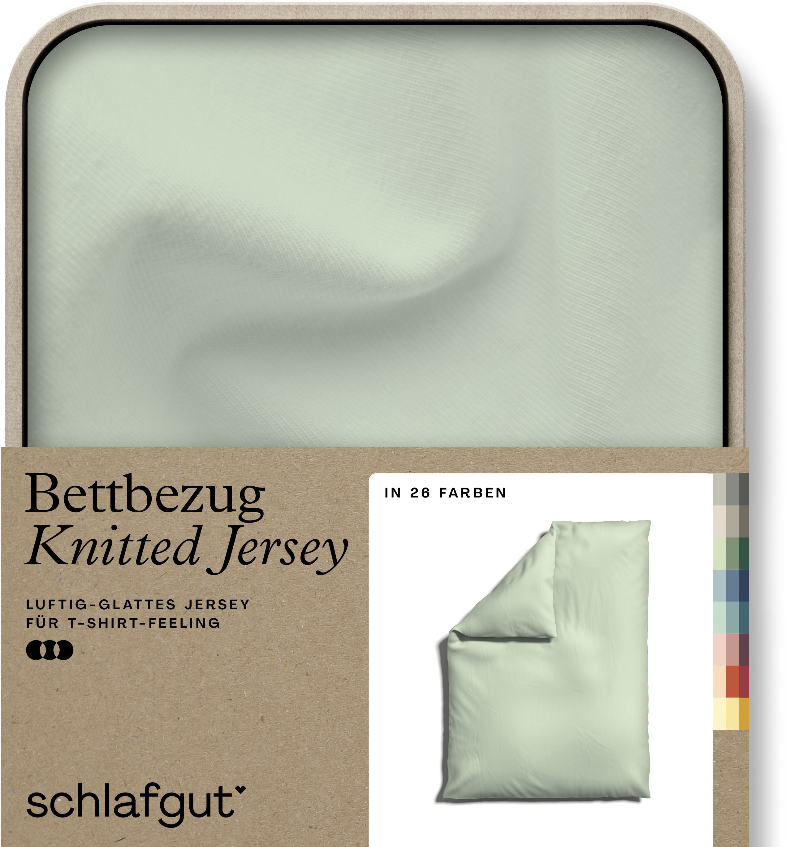 Schlafgut "Premium Bettbezug Knitted Jersey (1 St)" Ton-in-Ton Reißverschluss, Bio-Baumwolle mit Elasthan, Uni, OEKO Tex