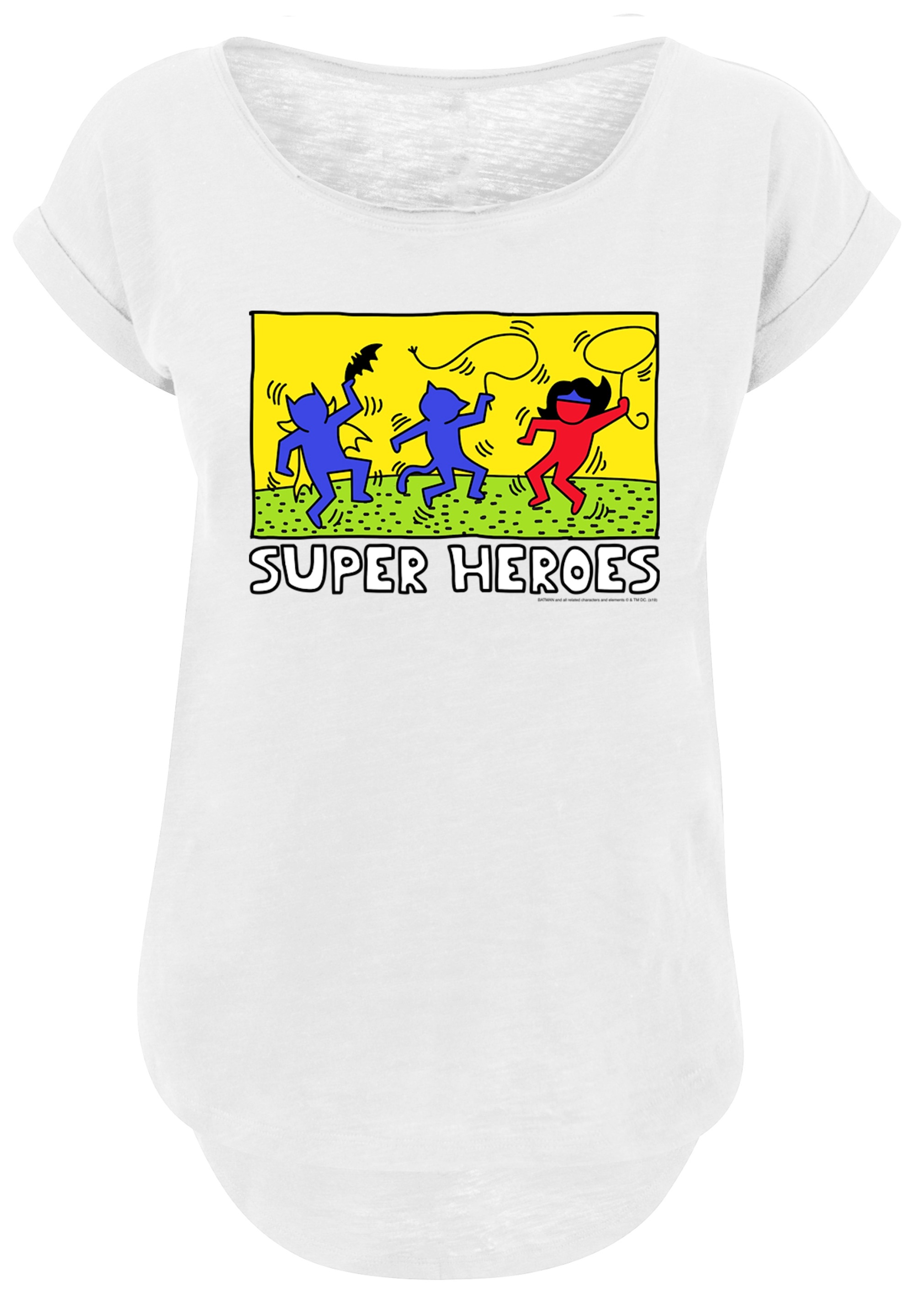 F4NT4STIC T-Shirt »Long Cut T-Shirt 'Batman Pop Art'«, Damen,Premium Merch,Lang,Longshirt,Bedruckt