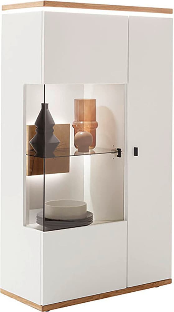 MCA furniture Highboard »Matadi Highboard« 1 Stk. tlg. Highboard, Weiß, Holzabsetzung, 2 Türen, gedämpft, B: 80cm