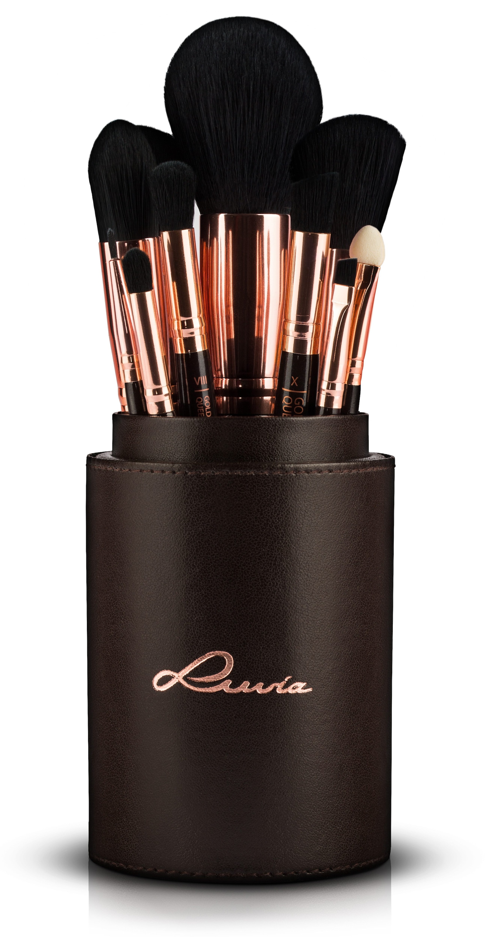 Luvia Cosmetics Kosmetikpinsel-Set »Golden Queen«, (15 tlg., mit  Pinselhalter), vegan kaufen | BAUR