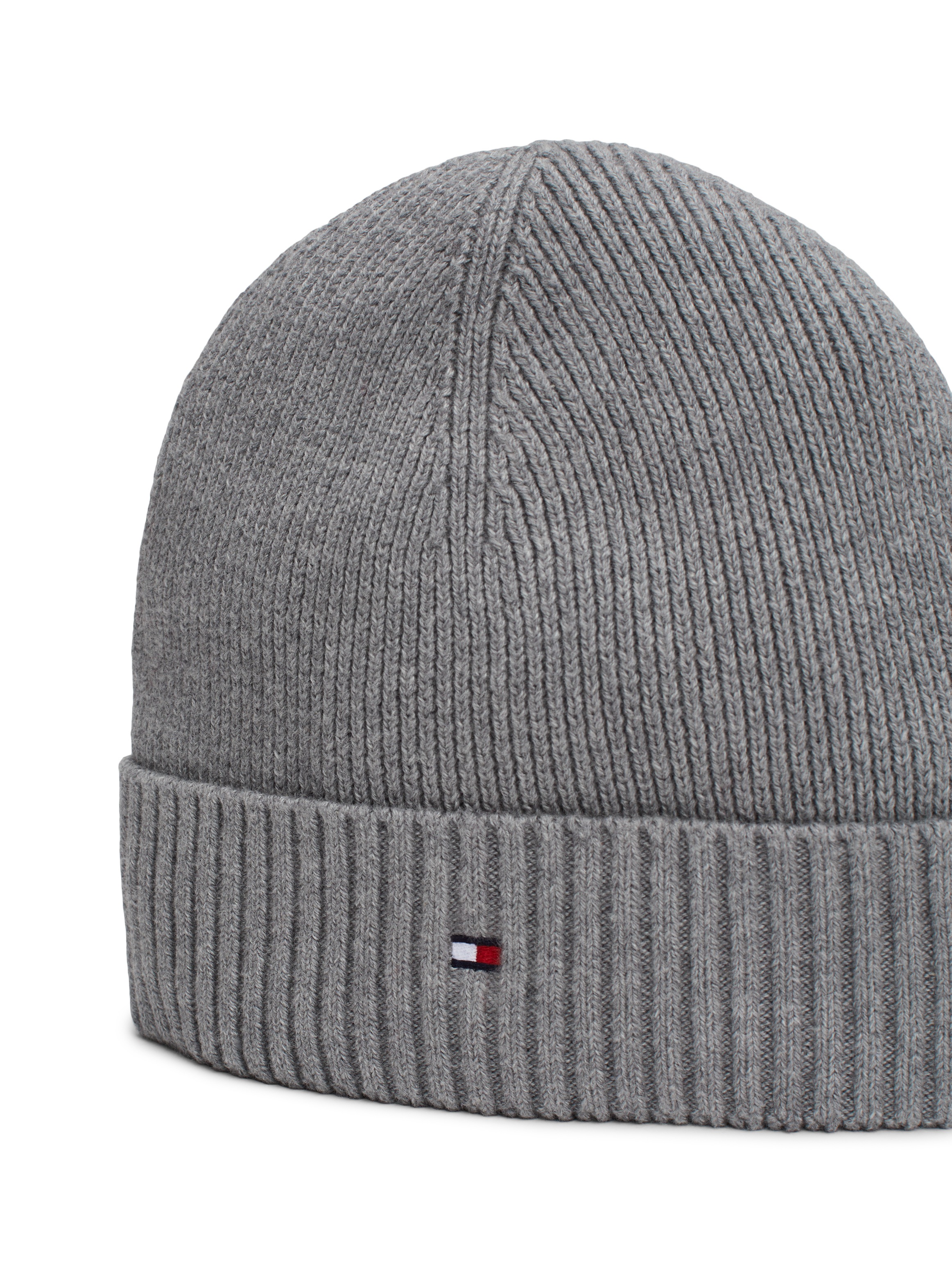 Tommy Hilfiger Strickmütze »TH FLAG PIMA COTTON BEANIE«, mit Logostickerei