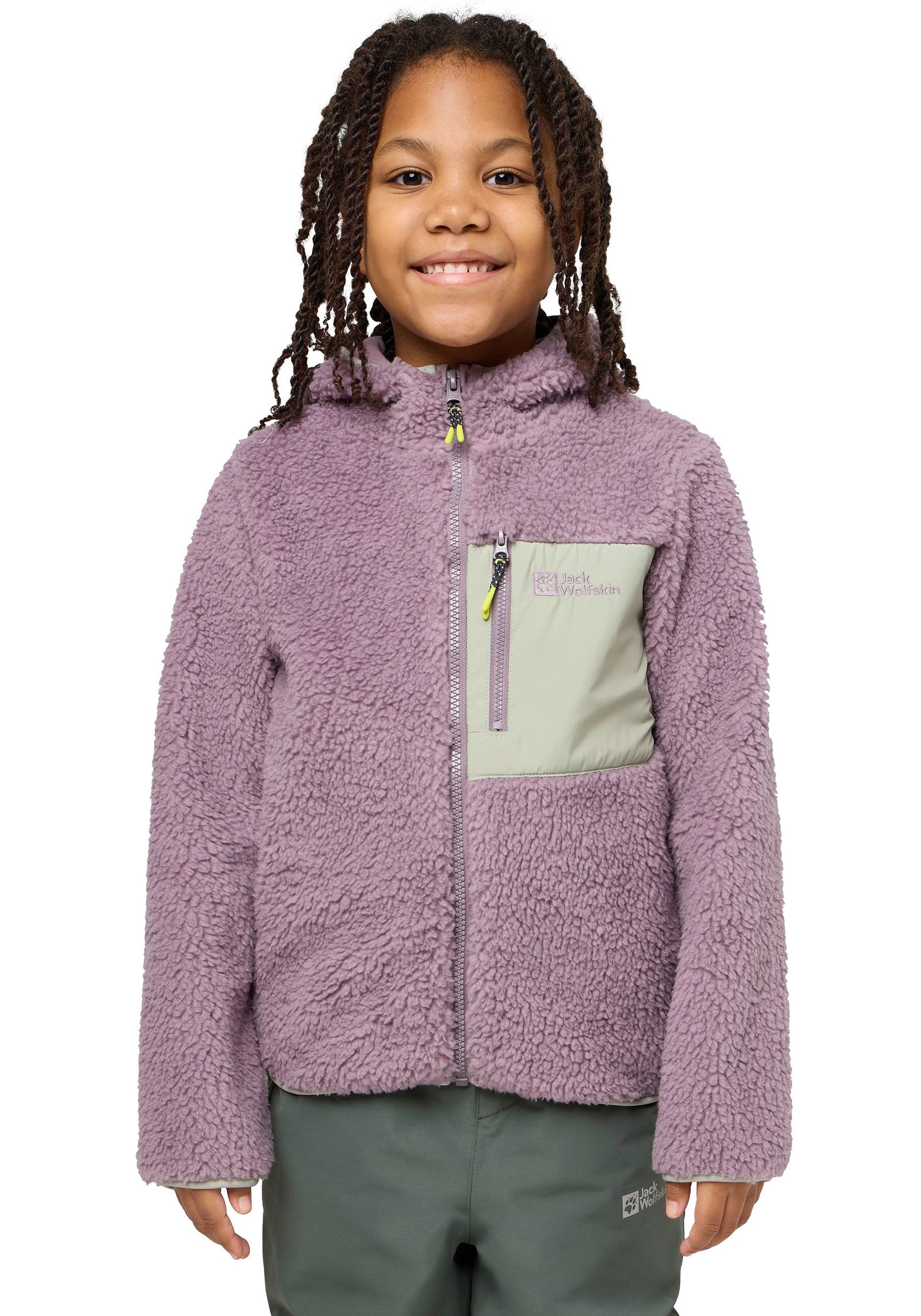 Fleecejacke »ICE CURL HOOD JACKET K«, mit Kapuze