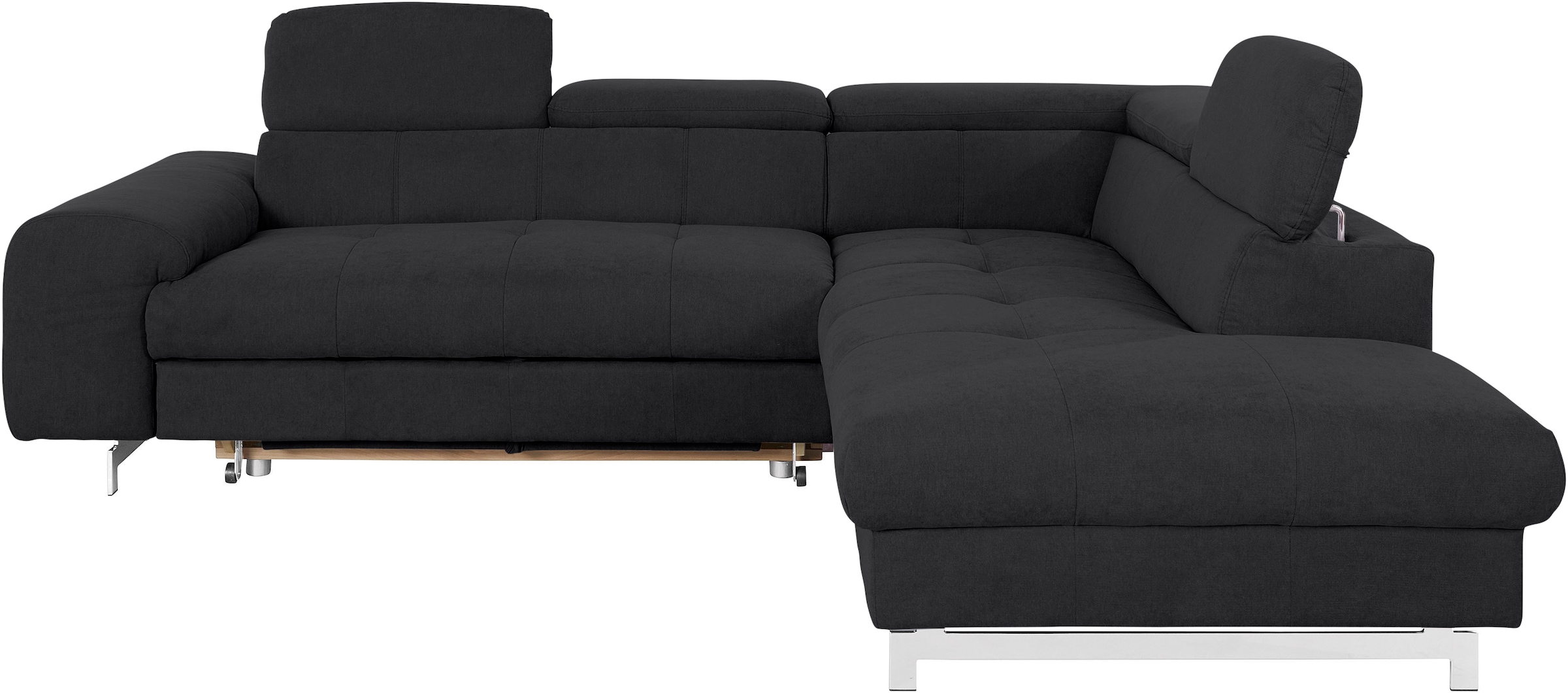 COTTA Ecksofa »Chef L-Form«, mit Kopfteilverstellung, edle Metallkufen, wahlweise mit Bettfunktion