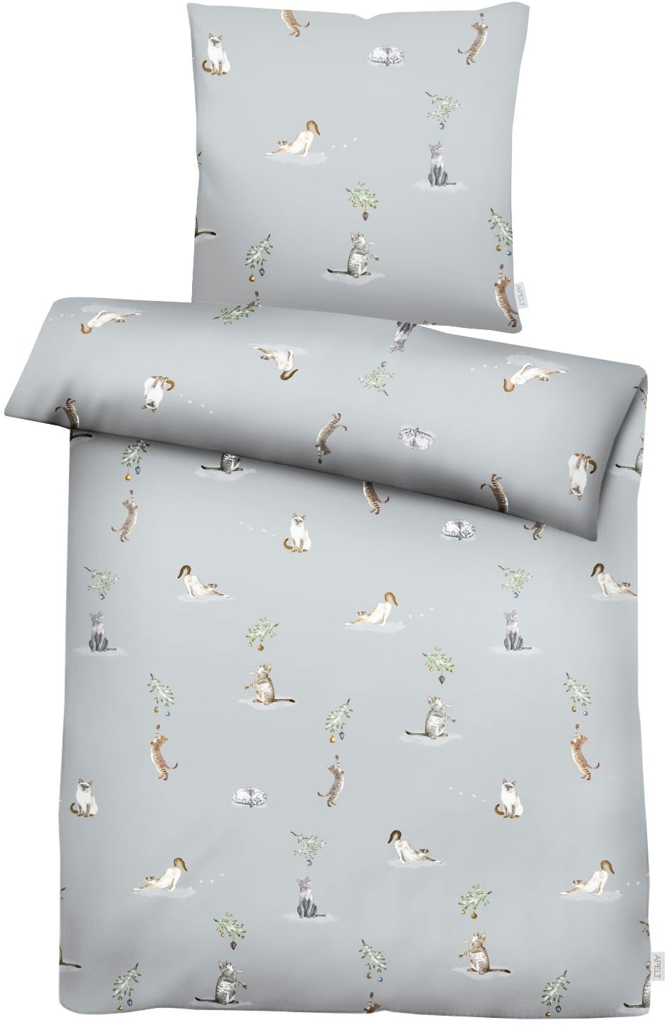 APELT Bettwäsche "Cats GOTS" 2 Stk. tlg. Katzenmotive günstig online kaufen