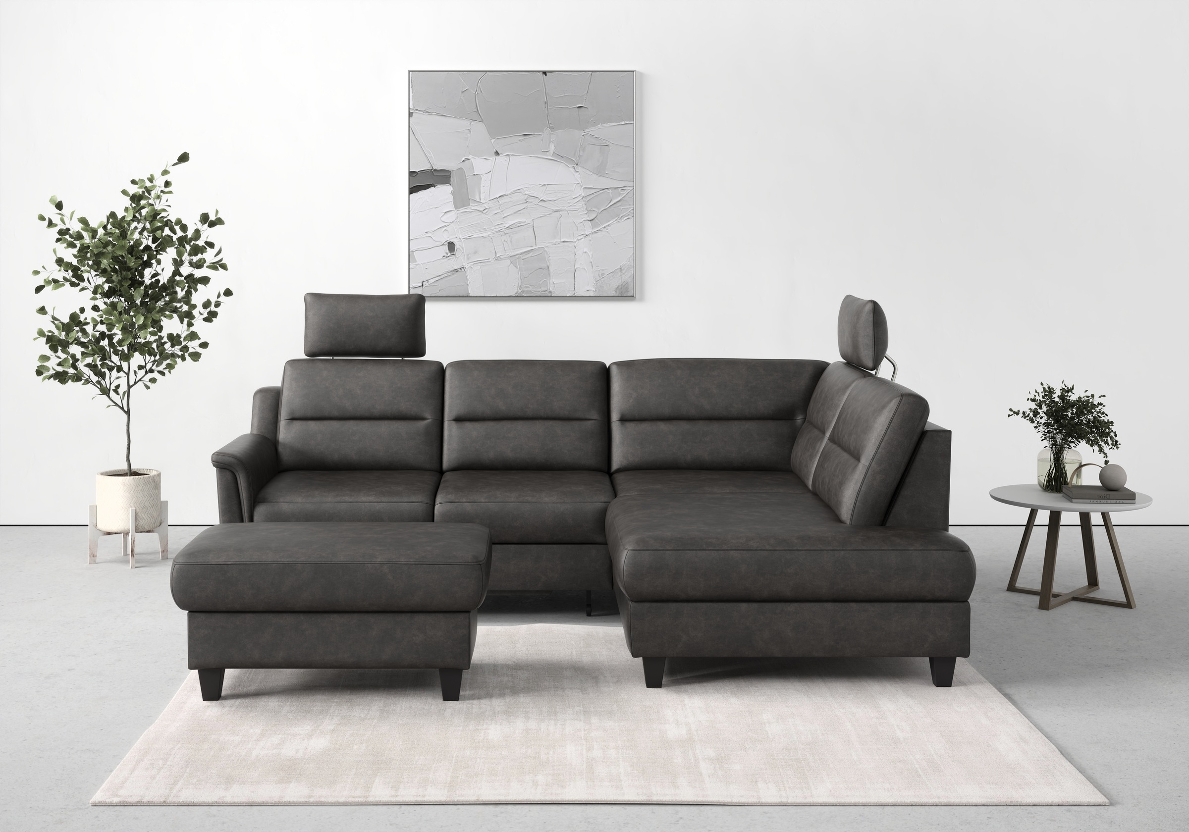 sit&more Ecksofa "Farö L-Form" inklusive Federkern, wahlweise mit Schlaffunktion und Bettkasten