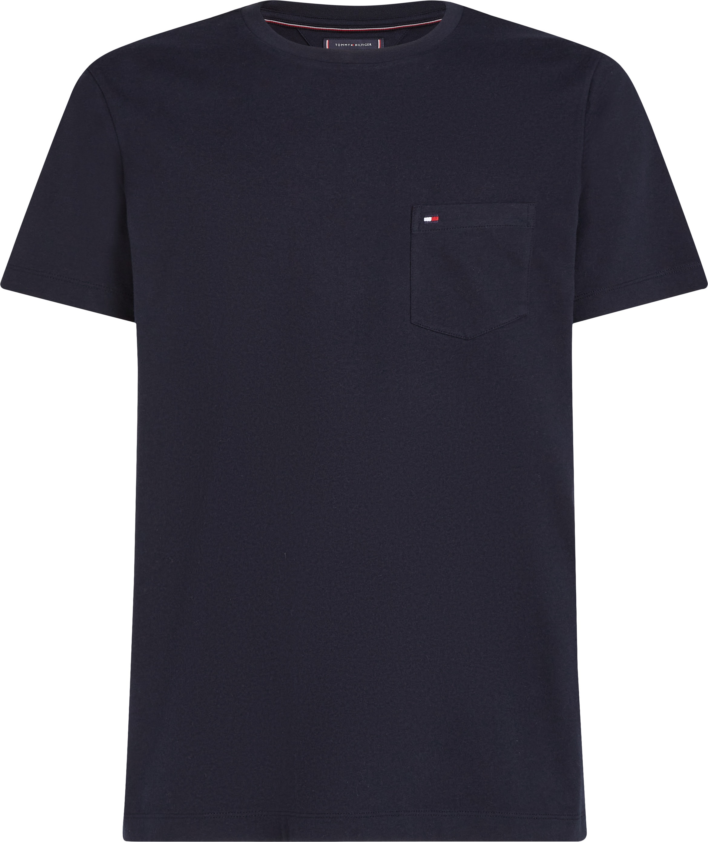 Tommy Hilfiger Big & Tall Rundhalsshirt »BT-ESSENTIAL SOLID POCKET TEE-B«, in Große Größen, Logostickerei