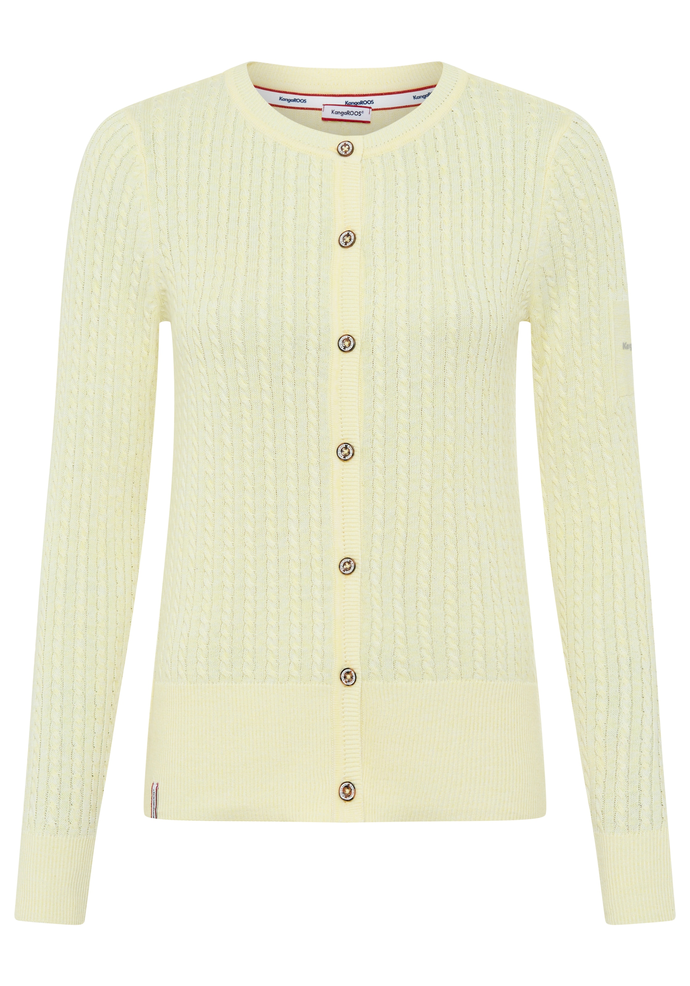 KangaROOS Strickjacke hüftlange Form, figurbetonte Passform, aus Feinstrick und Strick