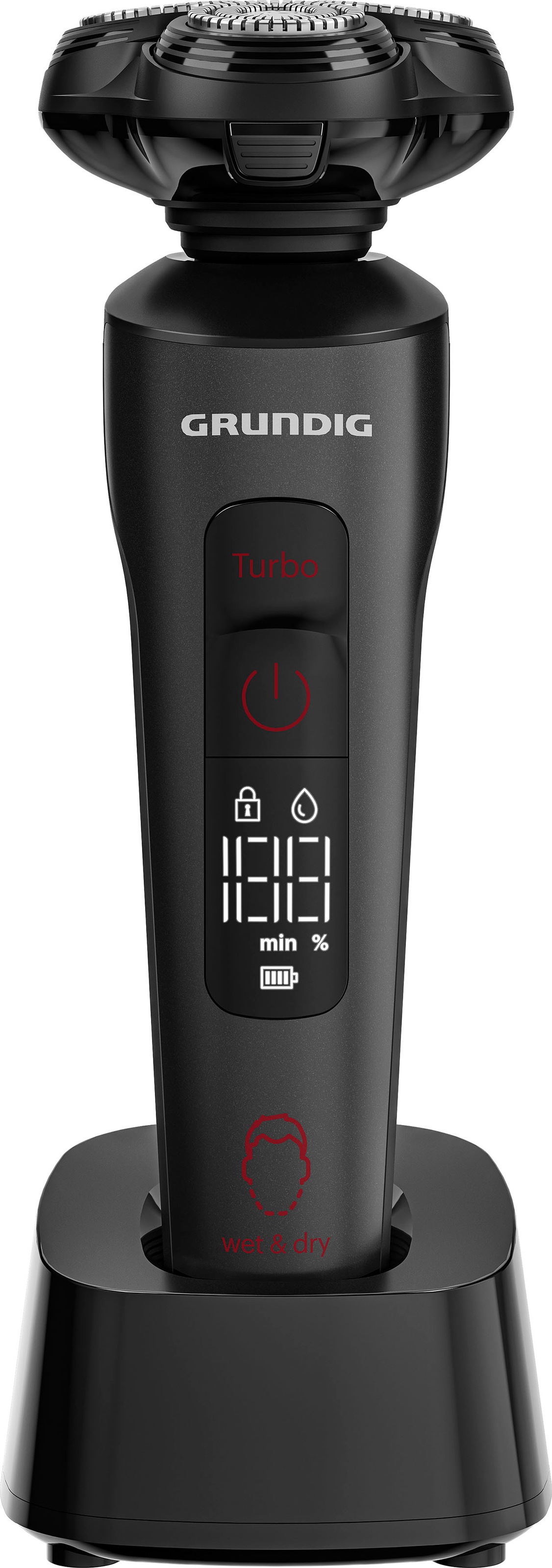 GRUNDIG Elektrorasierer "Herrenrasierer ProClub MS 9130", rot, Kunststoff, B:6,5cm H:17cm T:8cm, Elektrorasierer