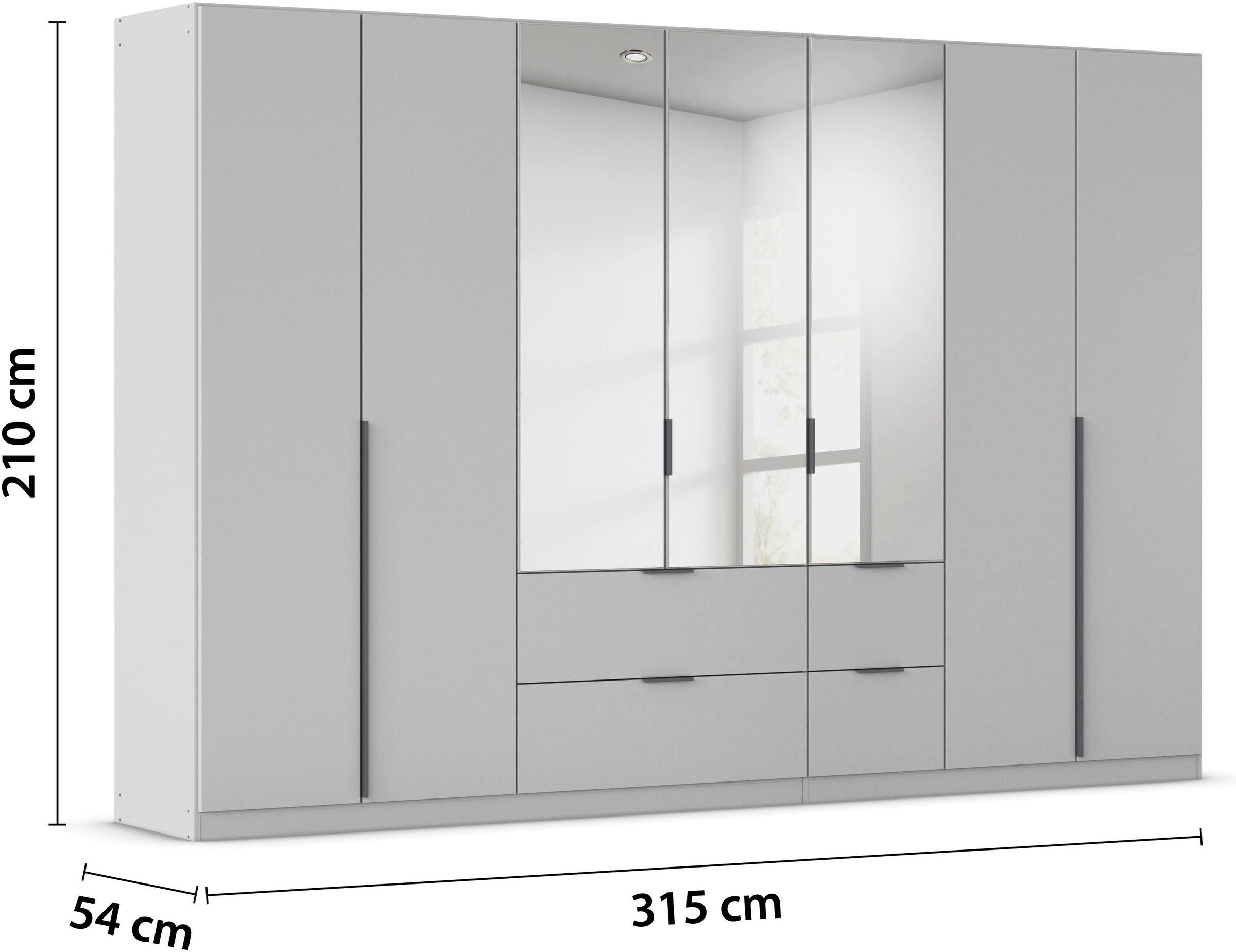 rauch Drehtürenschrank »Kleiderschrank Schrank Garderobe AGORDO mit Dekor- oder Hochglanzfront«, (in zwei Griff-Farben, Breiten 91-360 cm), mit Außenschubkästen, in 7 Breiten und 2 Höhen MADE IN GERMANY
