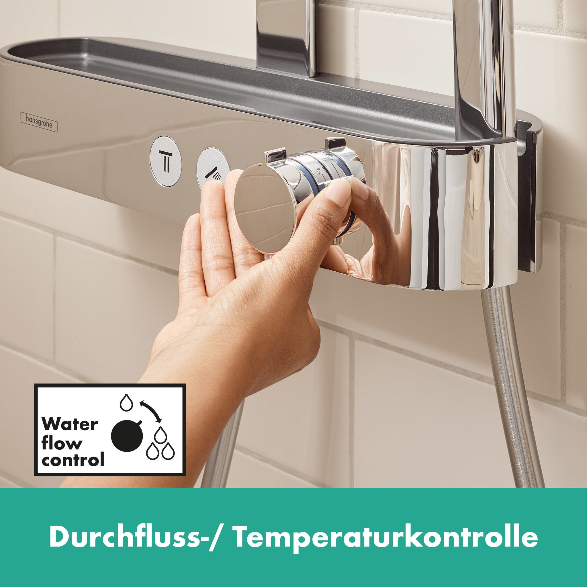 hansgrohe Duschsystem »Pulsify S«, (Komplett-Set), 26cm, wassersparend mit ShowerTablet Select 400, chrom