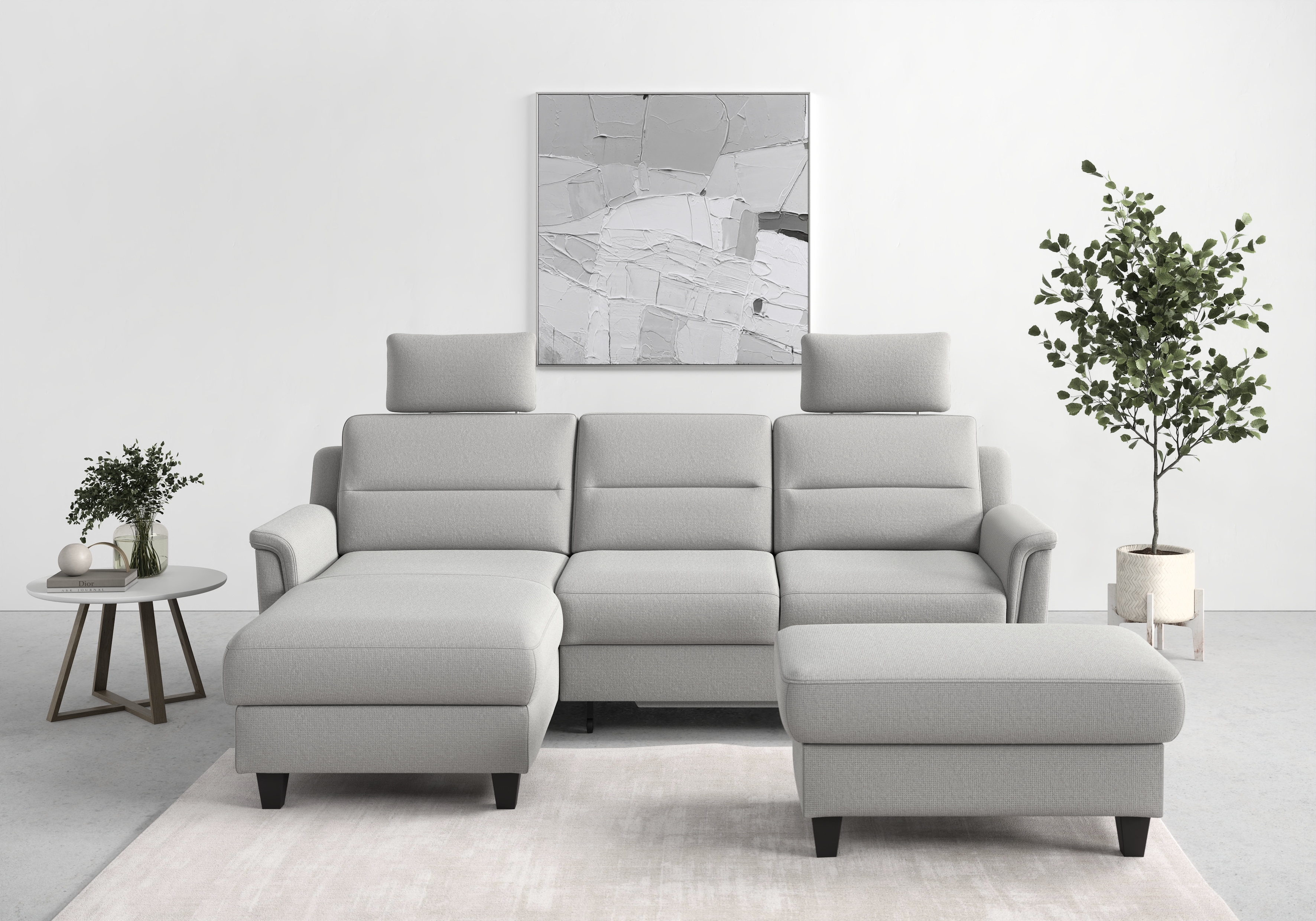 sit&more Ecksofa "Farö L-Form" inklusive Federkern, wahlweise mit Schlaffunktion und Bettkasten