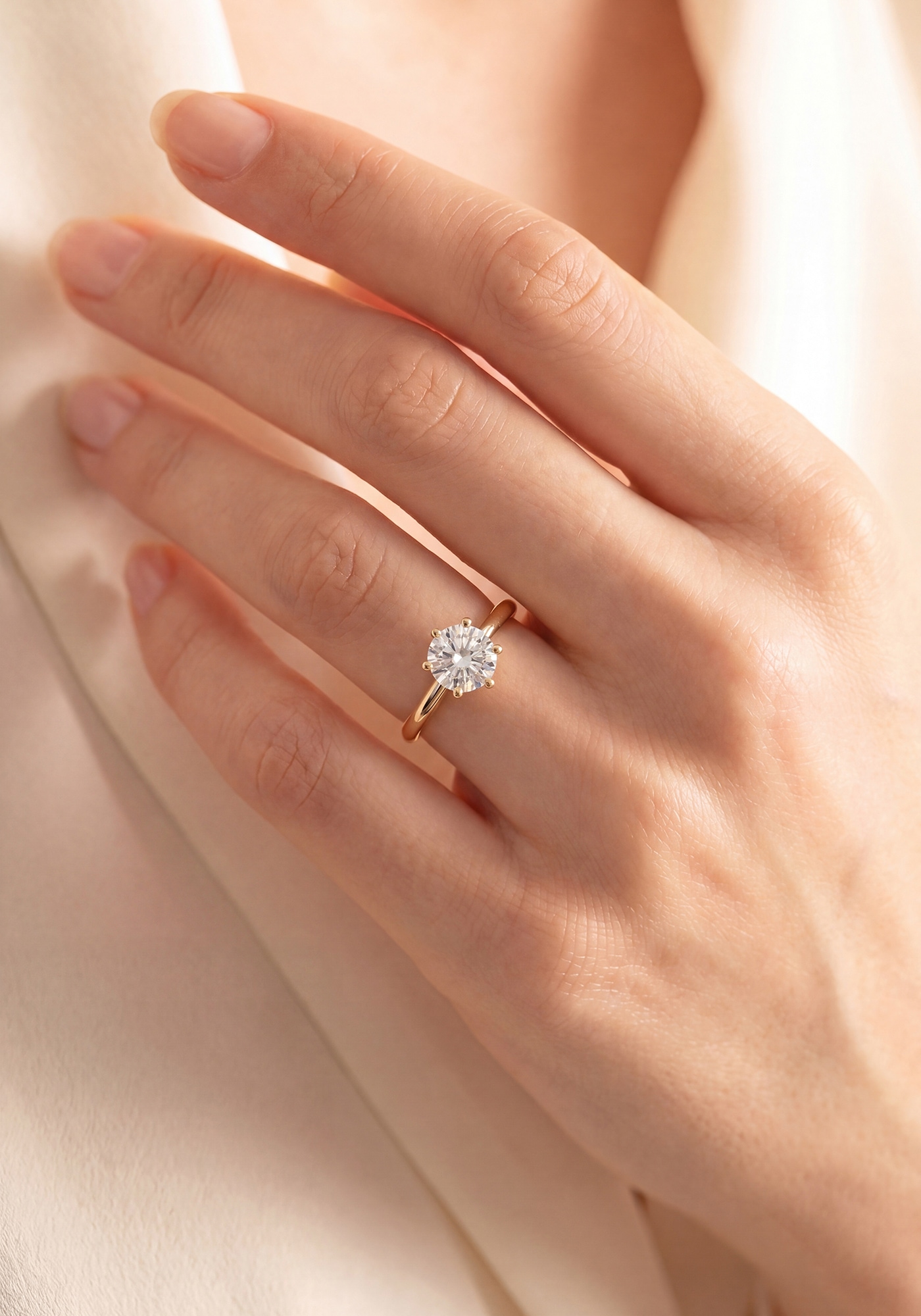 JOBO Solitärring »Goldring Diamantring Solitär« 14 Karat 585 Gold mit Lab-Grown-Diamant 1,0 ct
