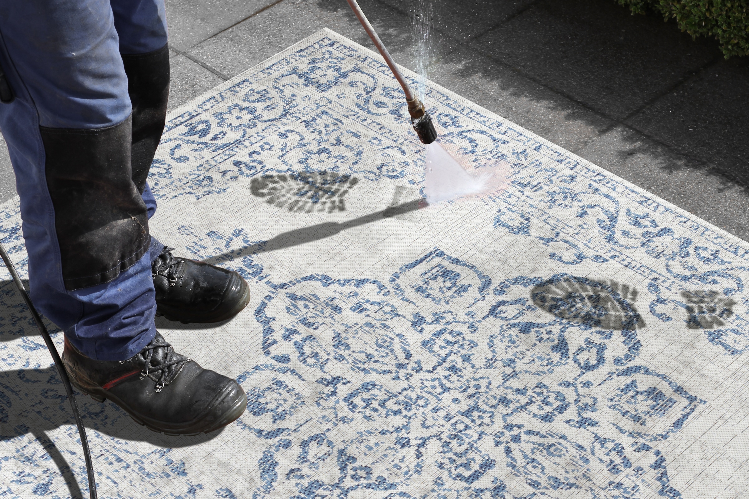 NORTHRUGS Teppich »Tilos«, rechteckig, 8 mm Höhe, In- & Outdoor, Kurzflor, Orientalisch, Vintage, Wohnzimmer, Garten