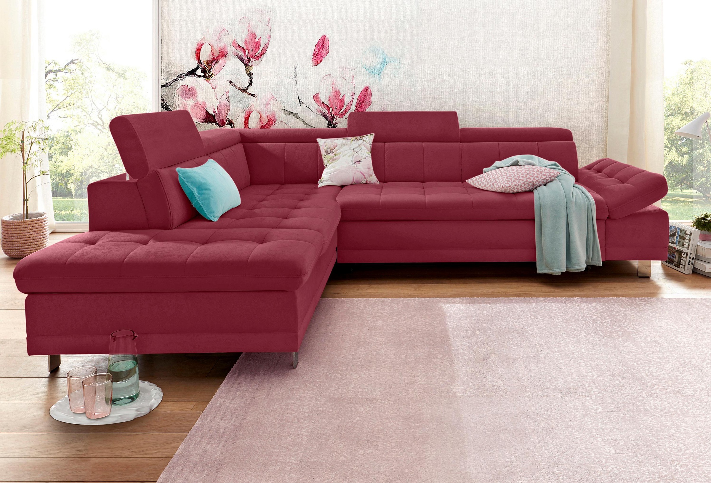 sit&more Ecksofa »Limit L-Form«, wahlweise mit Bettfunktion und Bettkasten