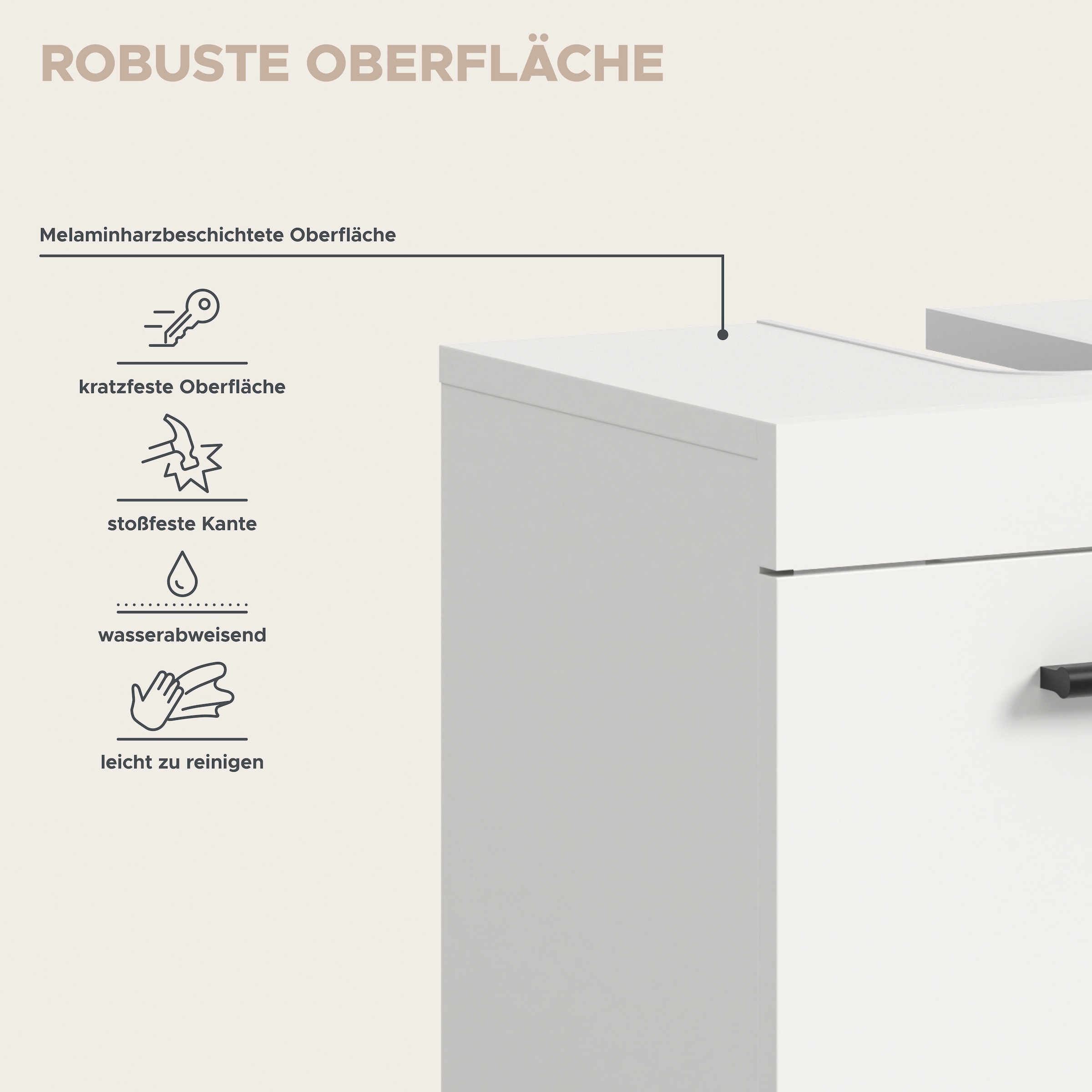 welltime Badmöbel-Set »AVON, Breite 40 cm, 2-teilige moderne Badkombination, auf Rollen« bestehend aus: Waschbeckenunterschrank & Spiegelschrank, 2 Stk. tlg.