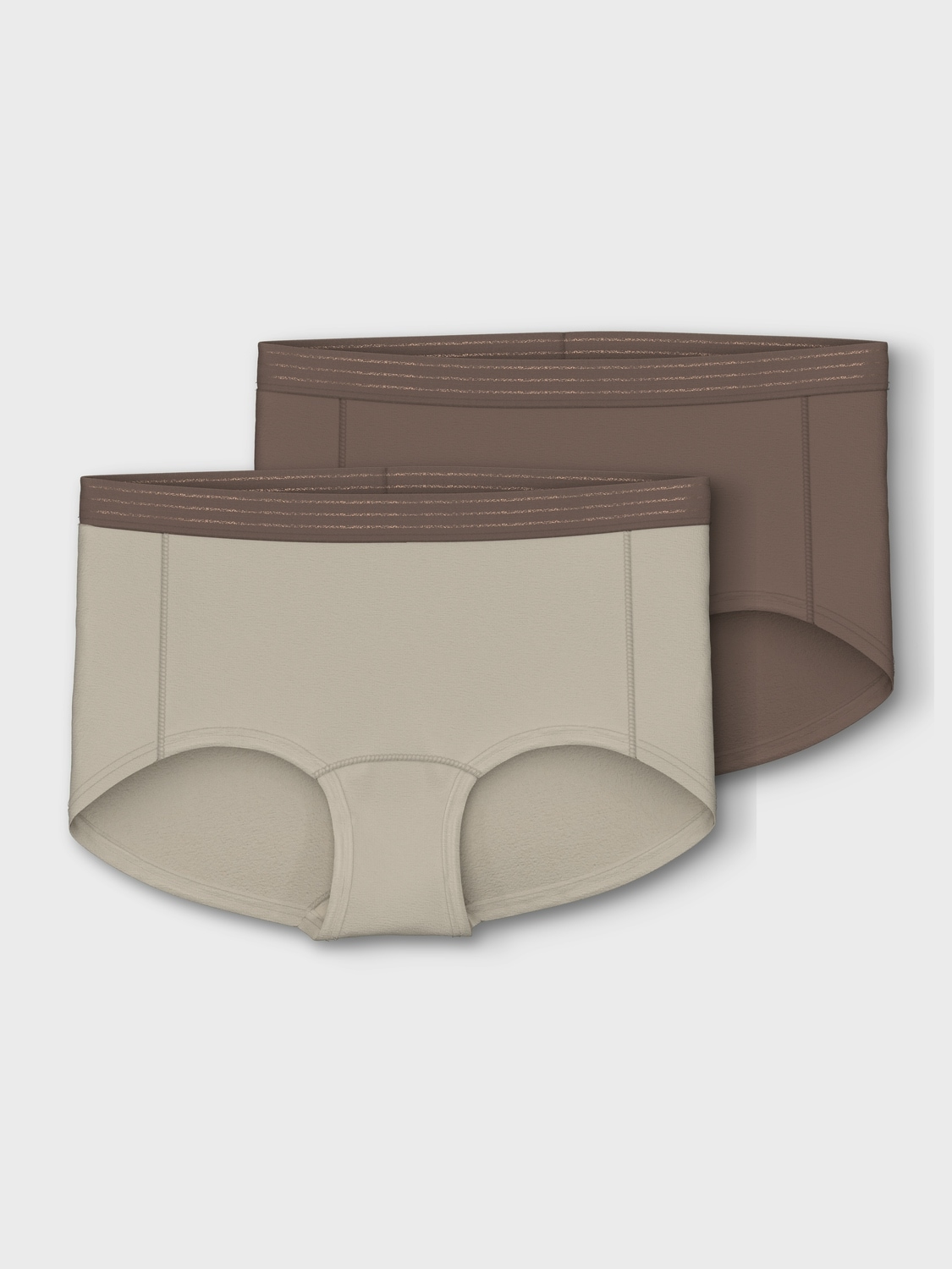 NAME IT Mädchen Boxershorts "NKFHIPSTER 2P PEYOTE NOOS", Gr. 116, beige, Jersey, Obermaterial: 95% Baumwolle, 5% Elasthan, unifarben, Unterhosen