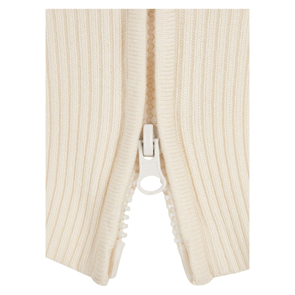 URBAN CLASSICS Cardigan »Urban Classics Damen Ladies Cropped Rib Knit Zip Cardigan«, (1 tlg.)