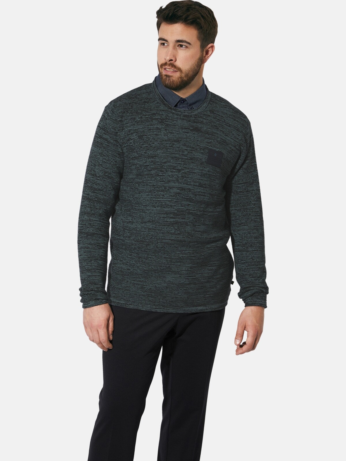 Rundhalspullover »Pullover EARL BARNET«, mit Rippstrick-Muster