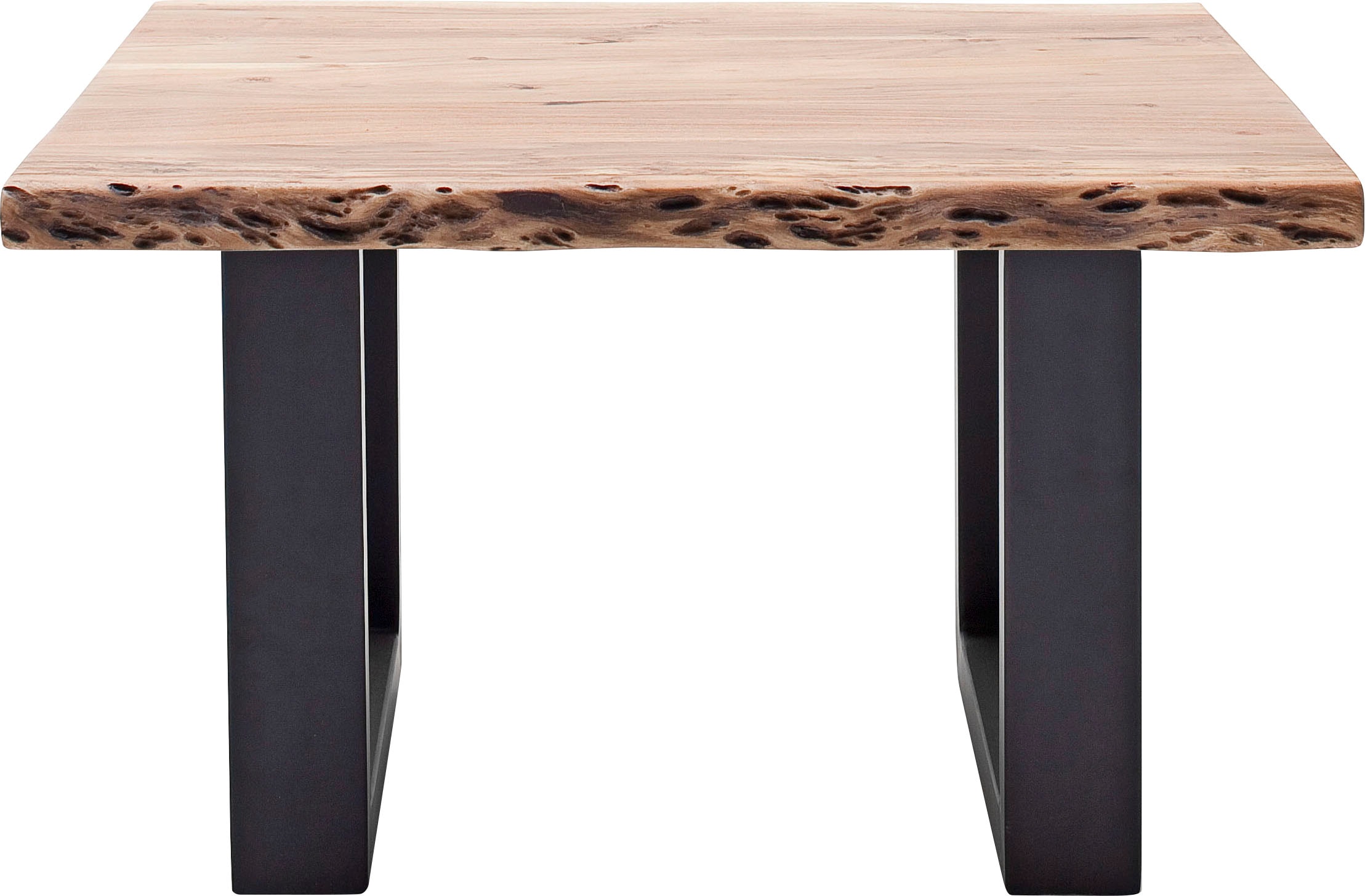 MCA furniture Couchtisch »Cartagena«, Couchtisch Massivholz mit Baumkante und natürlichen Rissen und Löchern