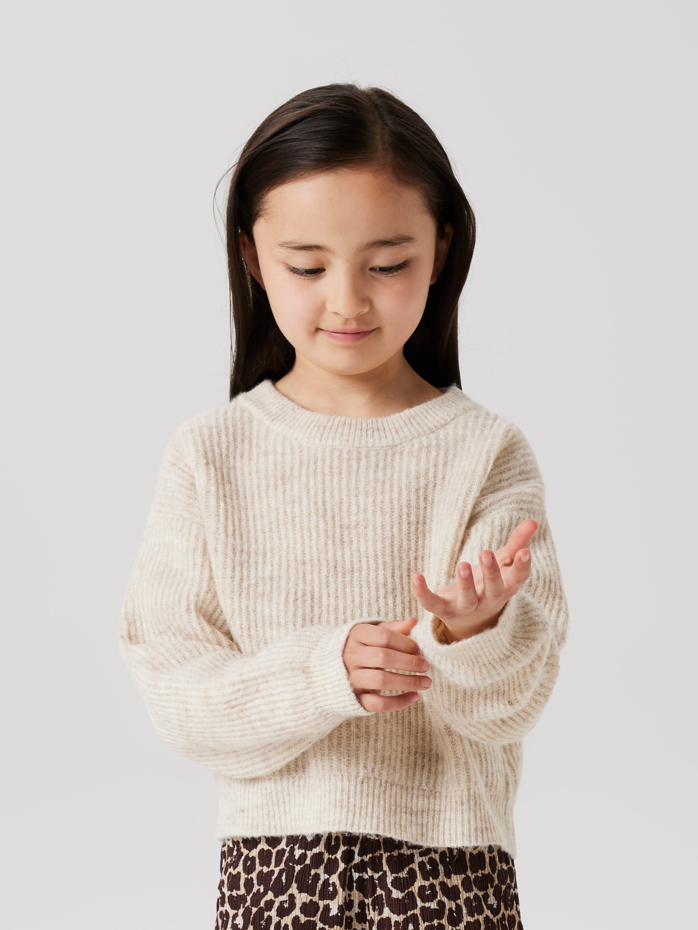 Name It Strickpullover "NKFHOLLY LS BOXY SHORT KNIT NOOS"