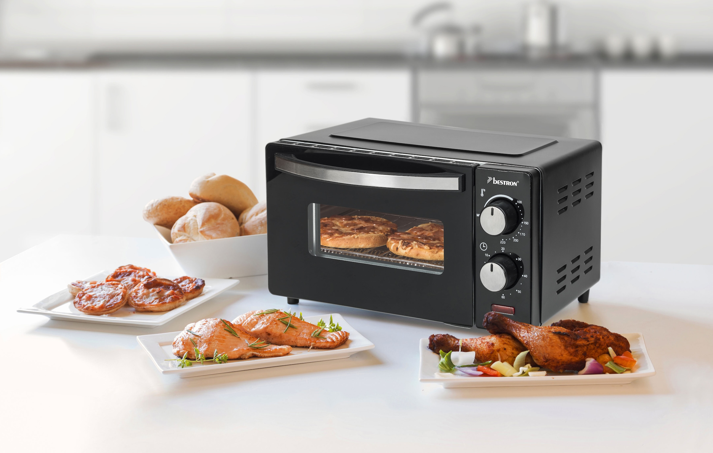 bestron Minibackofen »AOV9 kompaktes Gerät«, 800 Watt, Schwarz online  kaufen | BAUR