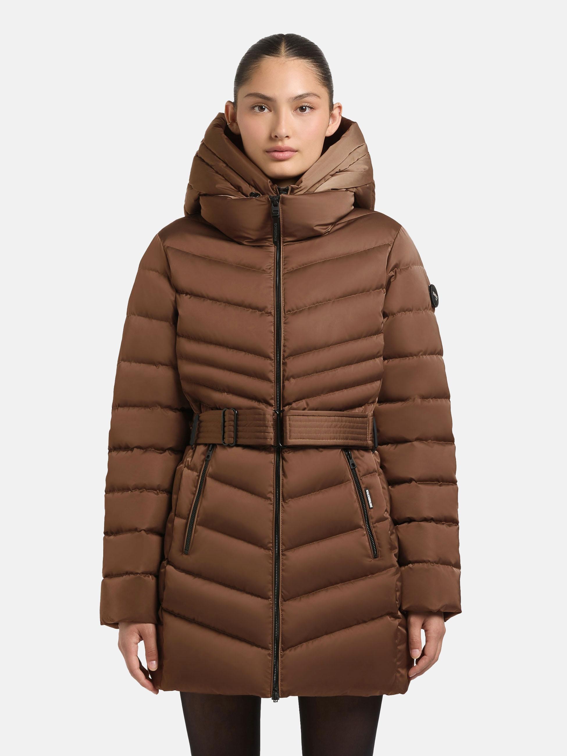 khujo Kurzmantel "Kina" Gesteppter Damen Mantel mit abnehmbarem Taillengürtel