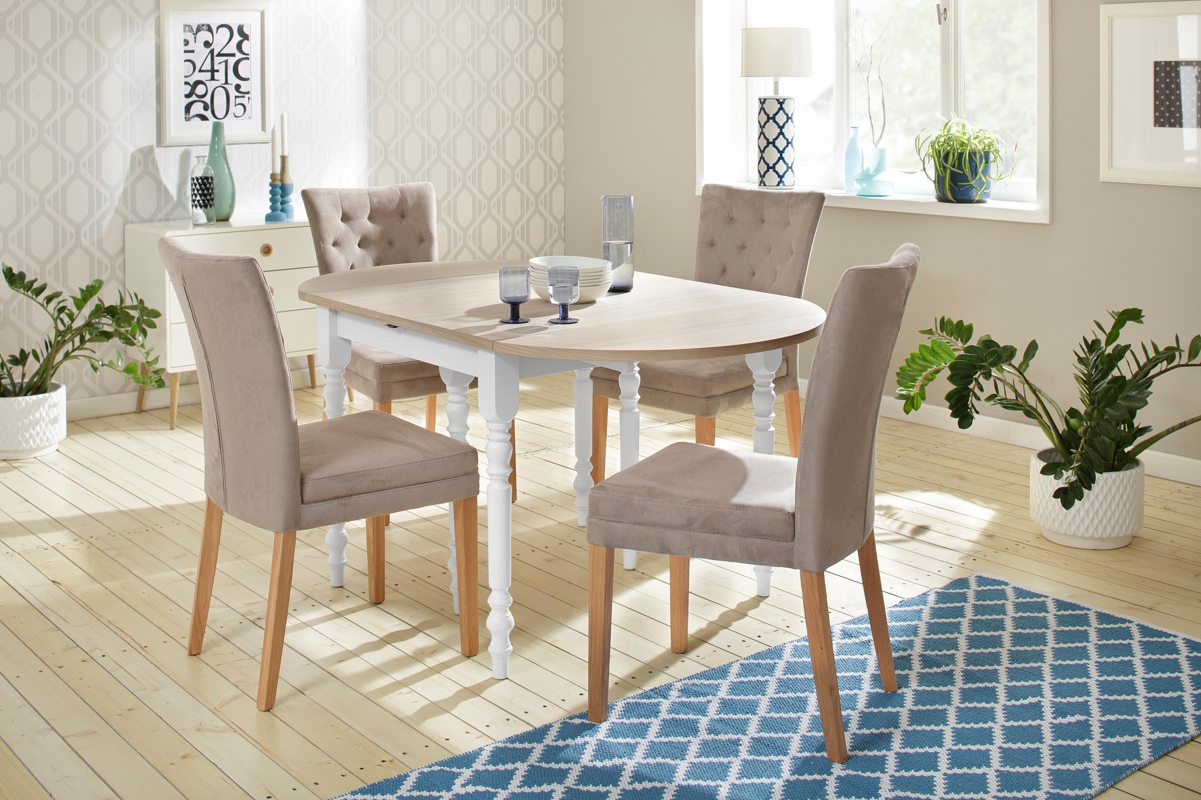 Home affaire Esszimmerstuhl »Colorado BESTSELLER Polsterstuhl«, (Set), 2 St., Luxus-Microfaser, Beine in eiche oder nussbaum. Im 2er, 4er oder 6er-Set