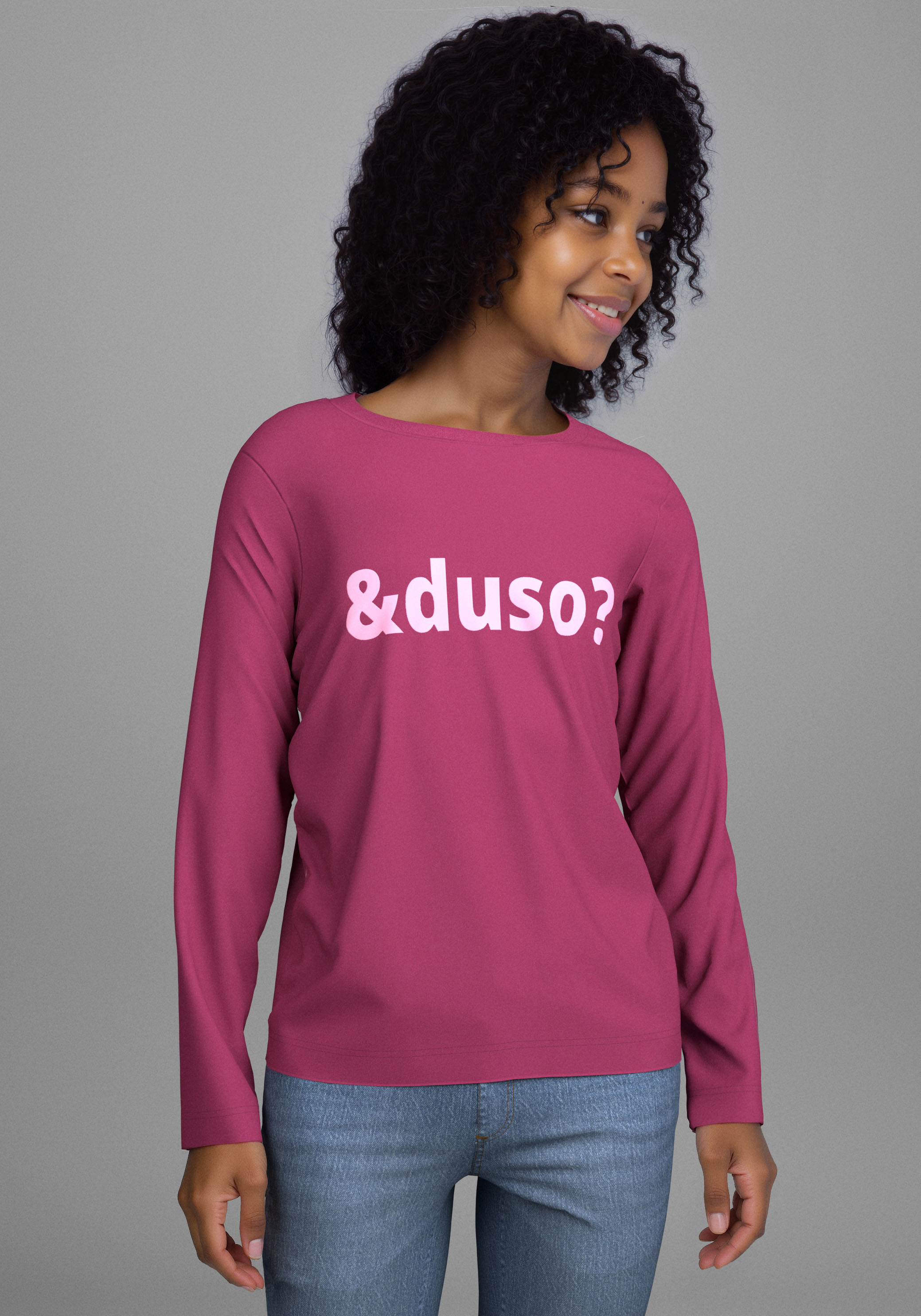 KIDSWORLD Langarmshirt "Spruch: &duso?" Lässiger Sprüche-Print