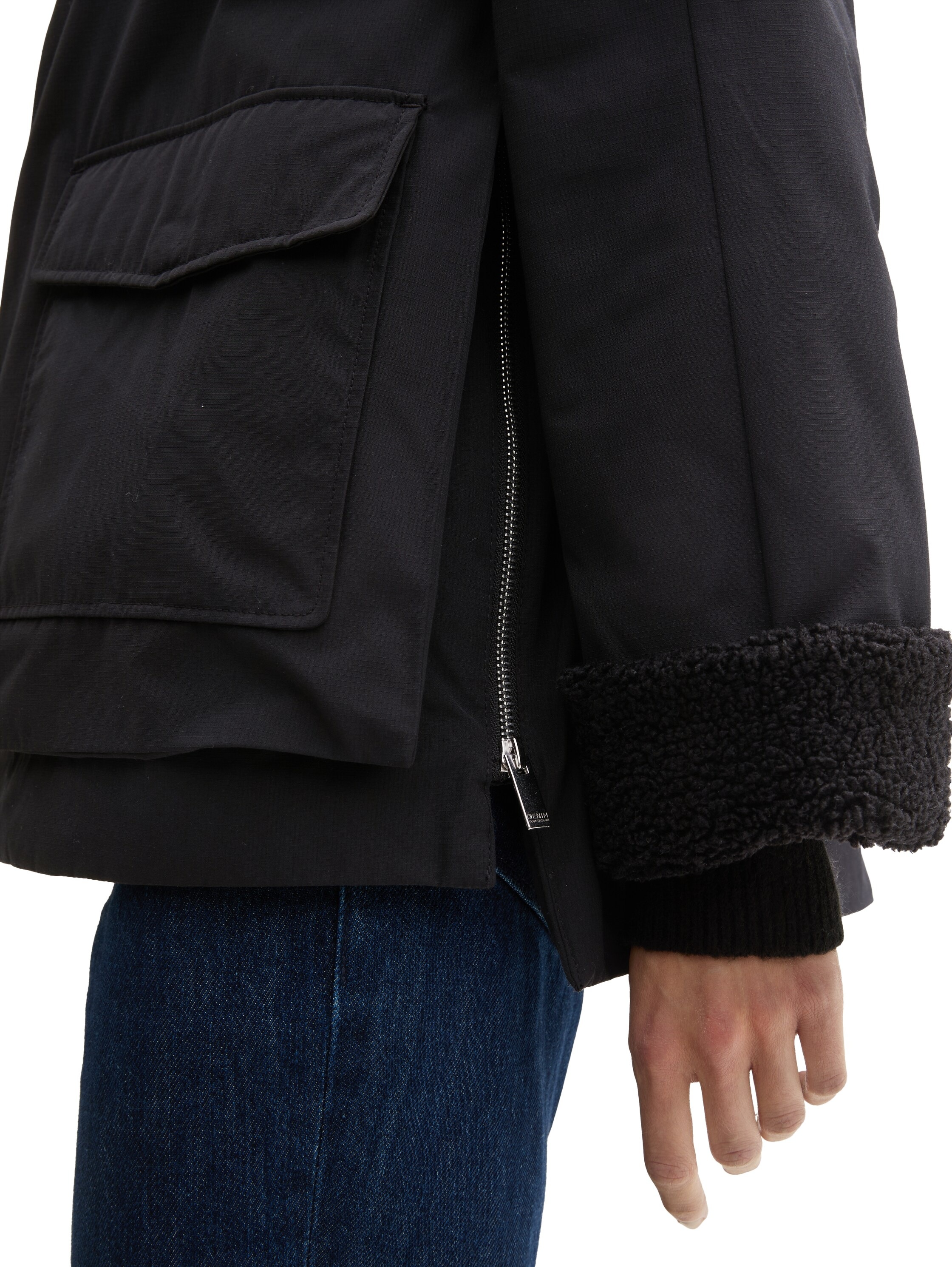 Thumbnail - TOM TAILOR Denim Hybridjacke ohne Kapuze mit fake Teddy Fell