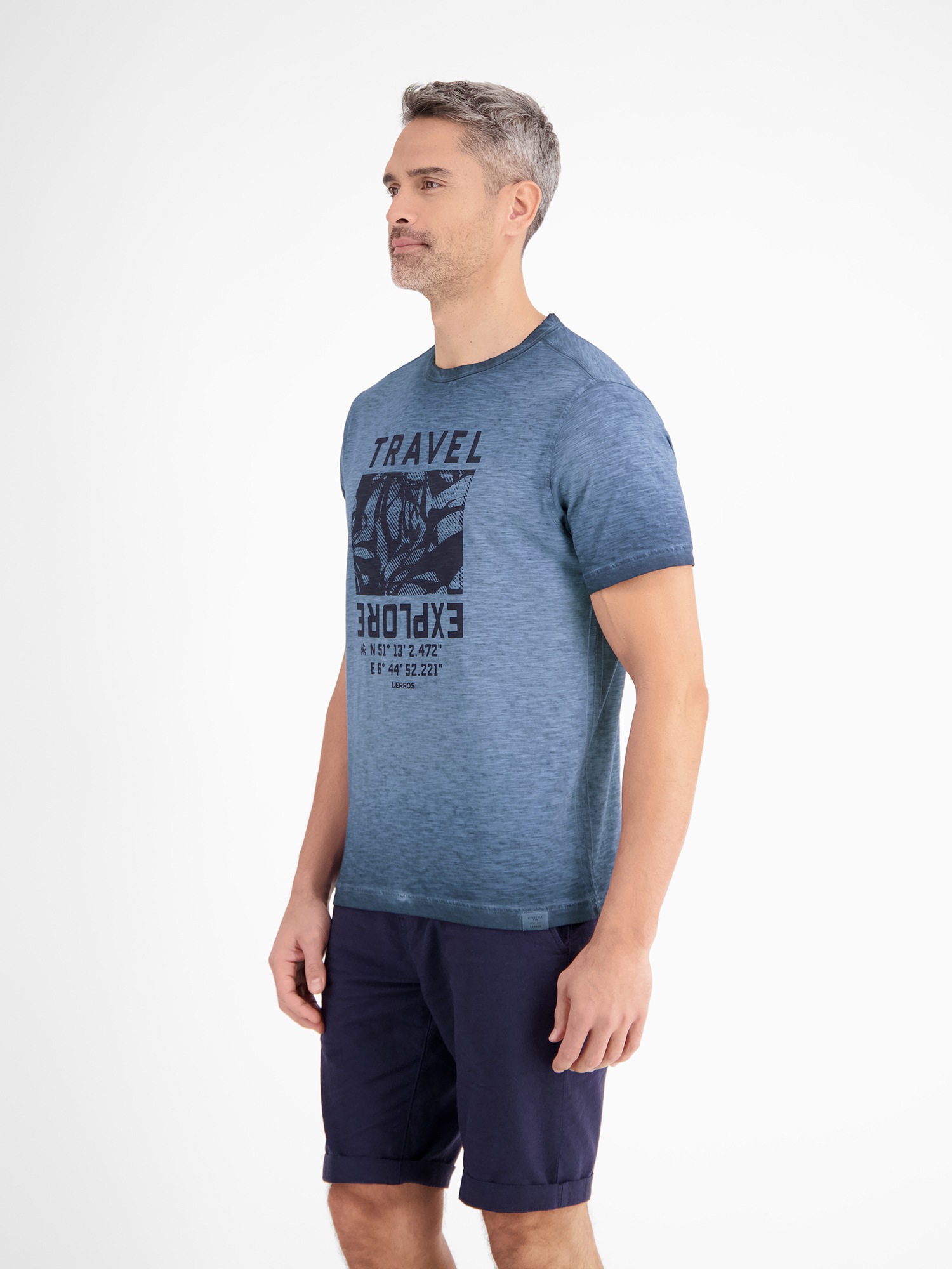 LERROS T-Shirt »Modisches Herren T-Shirt mit Brustprint«