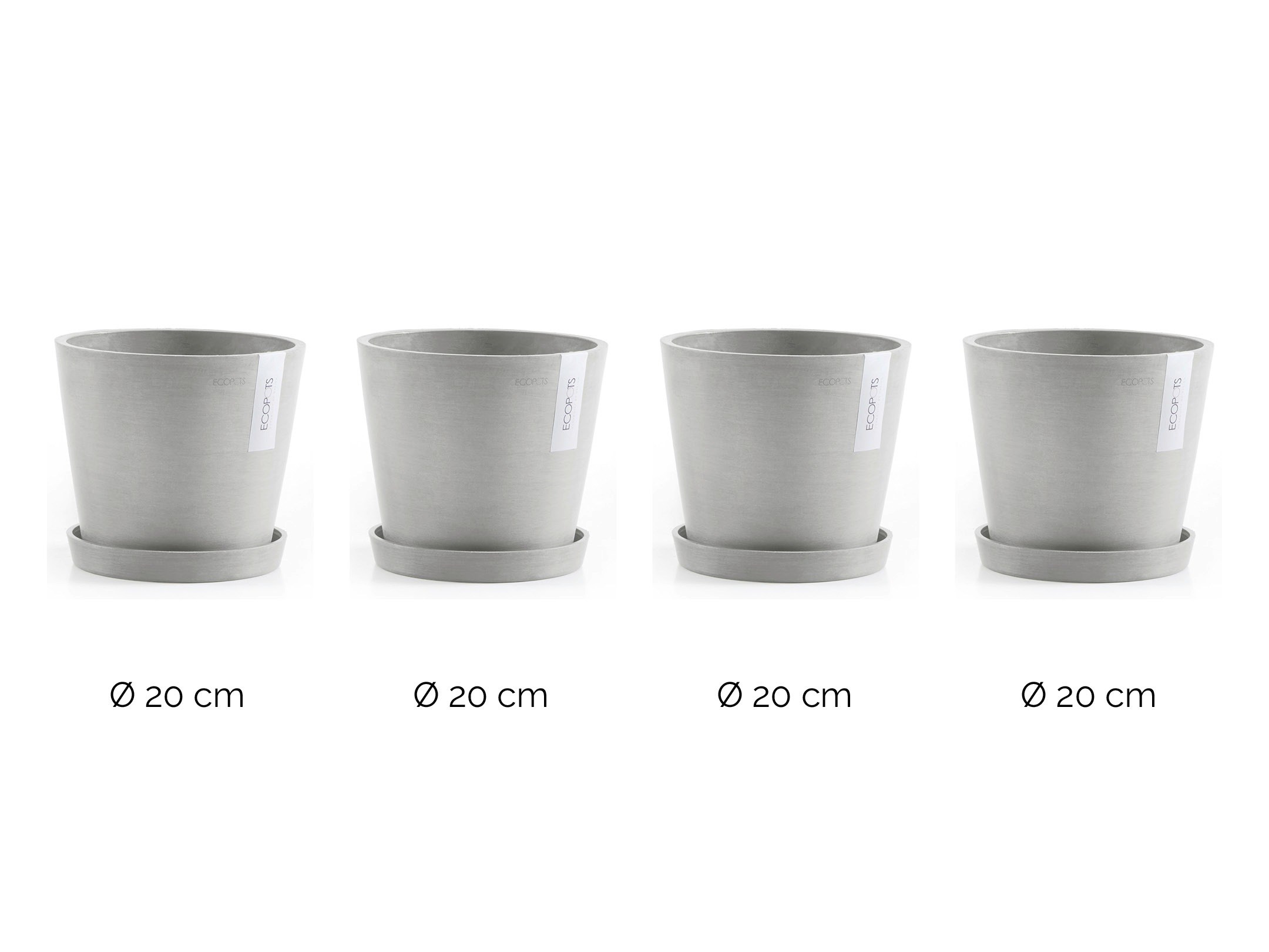 ECOPOTS Blumentopf »Amsterdam«, (Set, 4 St.), mit passenden Untersetzern