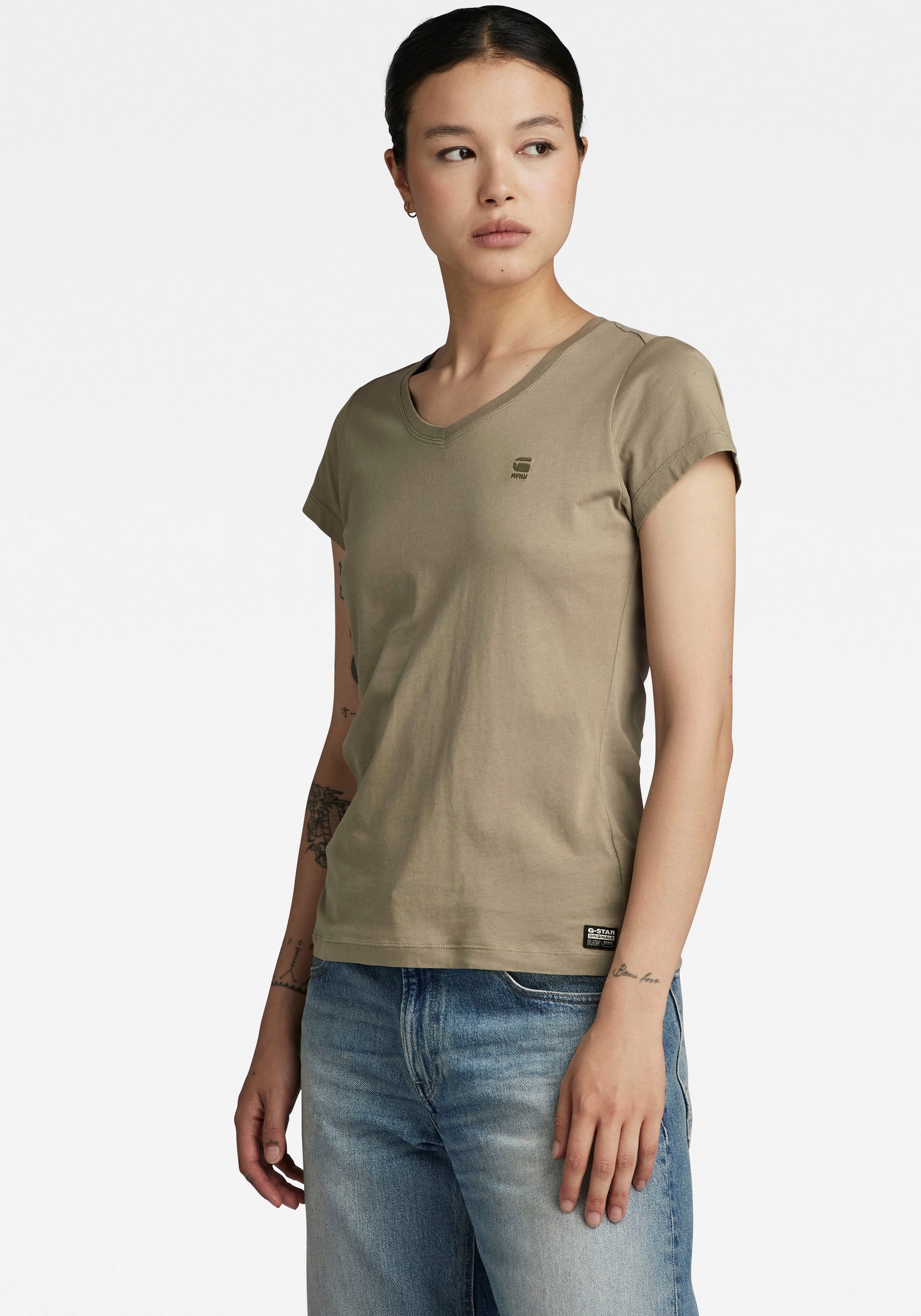 G-STAR V-Shirt "Eyben" mit Label günstig online kaufen