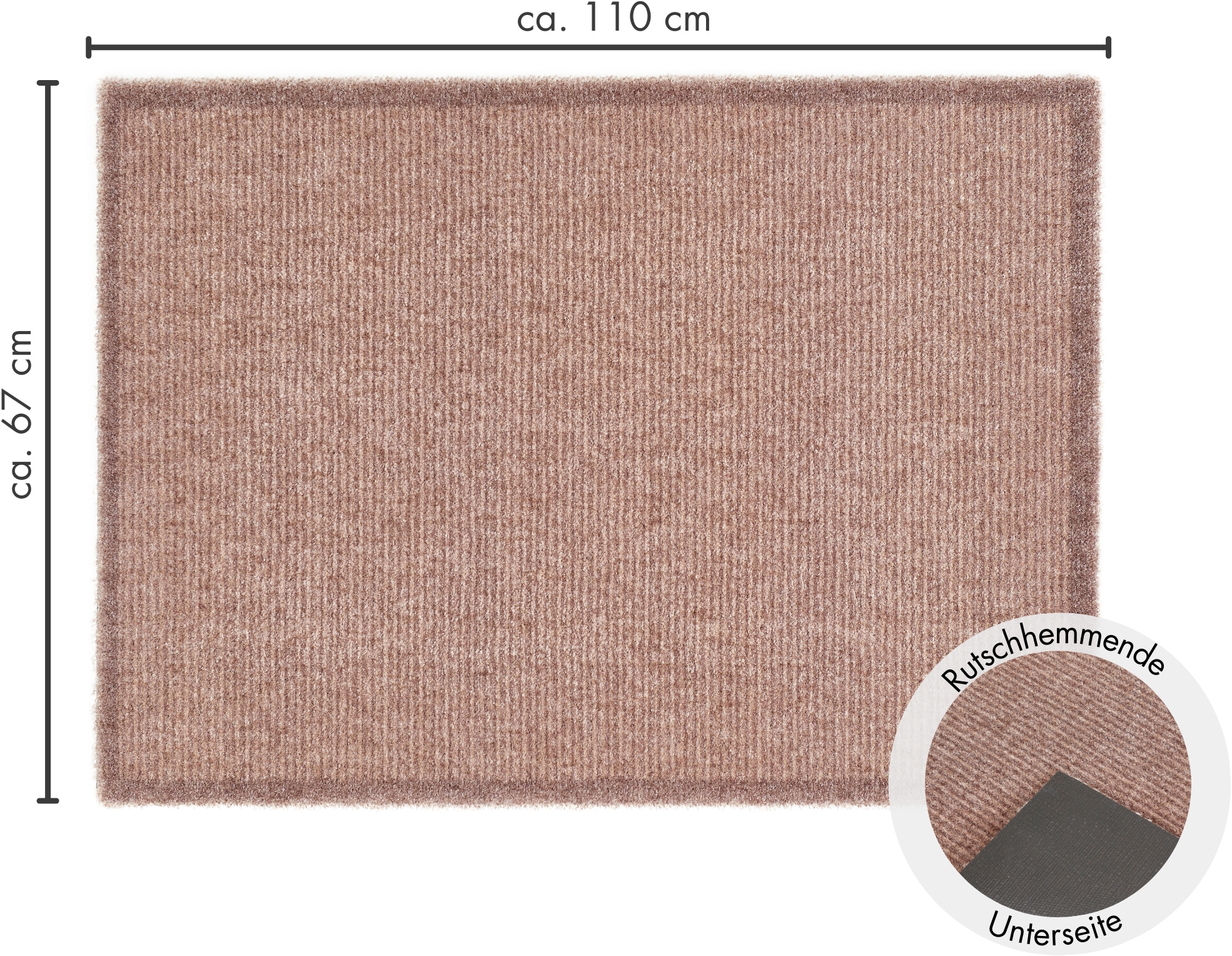 Barbara Becker Fußmatte »Gentle Schmutzfangmatte & Läufer, Made in Belgium«, rechteckig, 10 mm Höhe, Schmutzfangteppich, Schmutzmatte, dezentes Streifen Design, waschbar