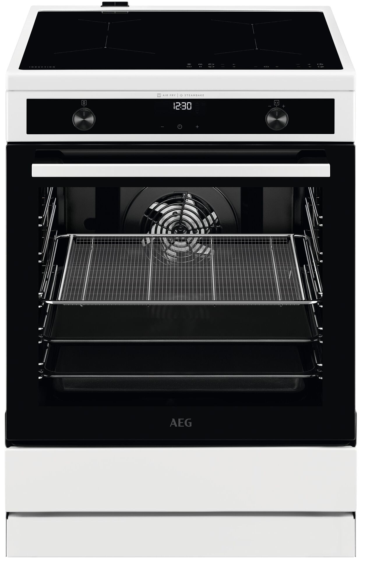 AEG Induktions-Standherd "CIB6644BBW" mit Teleskopauszug nachrüstbar Dampfz günstig online kaufen
