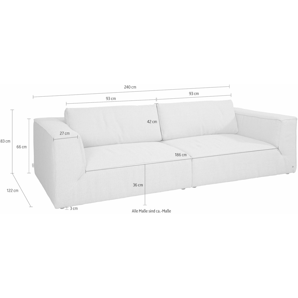 TOM TAILOR HOME Big-Sofa »BIG CUBE STYLE«, mit bequemen Stegkissen, extra große Sitztiefe, Breite 240 cm