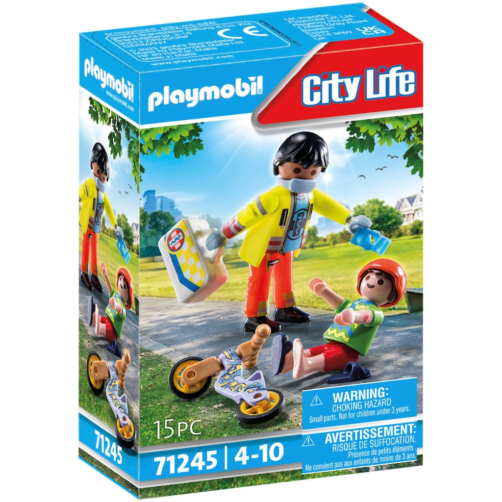 Playmobil® Konstruktions-Spielset »Sanitäter mit Patient (71245), City Life«, Made in Europe