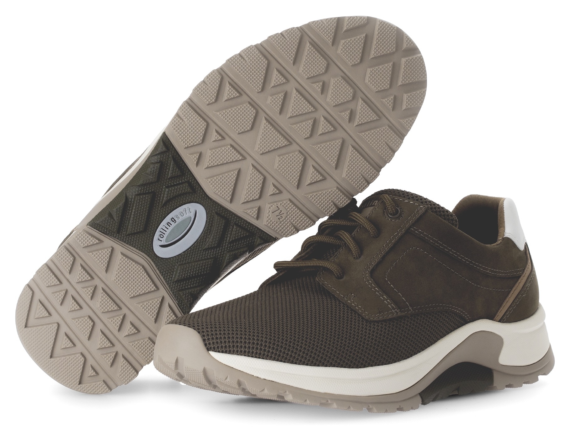 Gabor Rollingsoft Keilsneaker, Freizeitschuh, Halbschuh, Schnürschuh mit Ziernähten, G-Weite